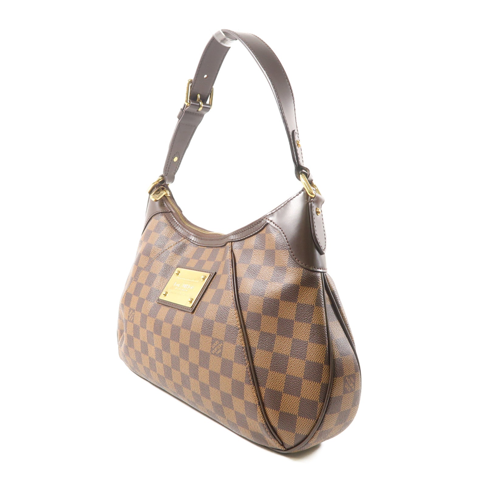 LOUIS VUITTON Damier Ebene Thames PM金扣肩背袋啡色