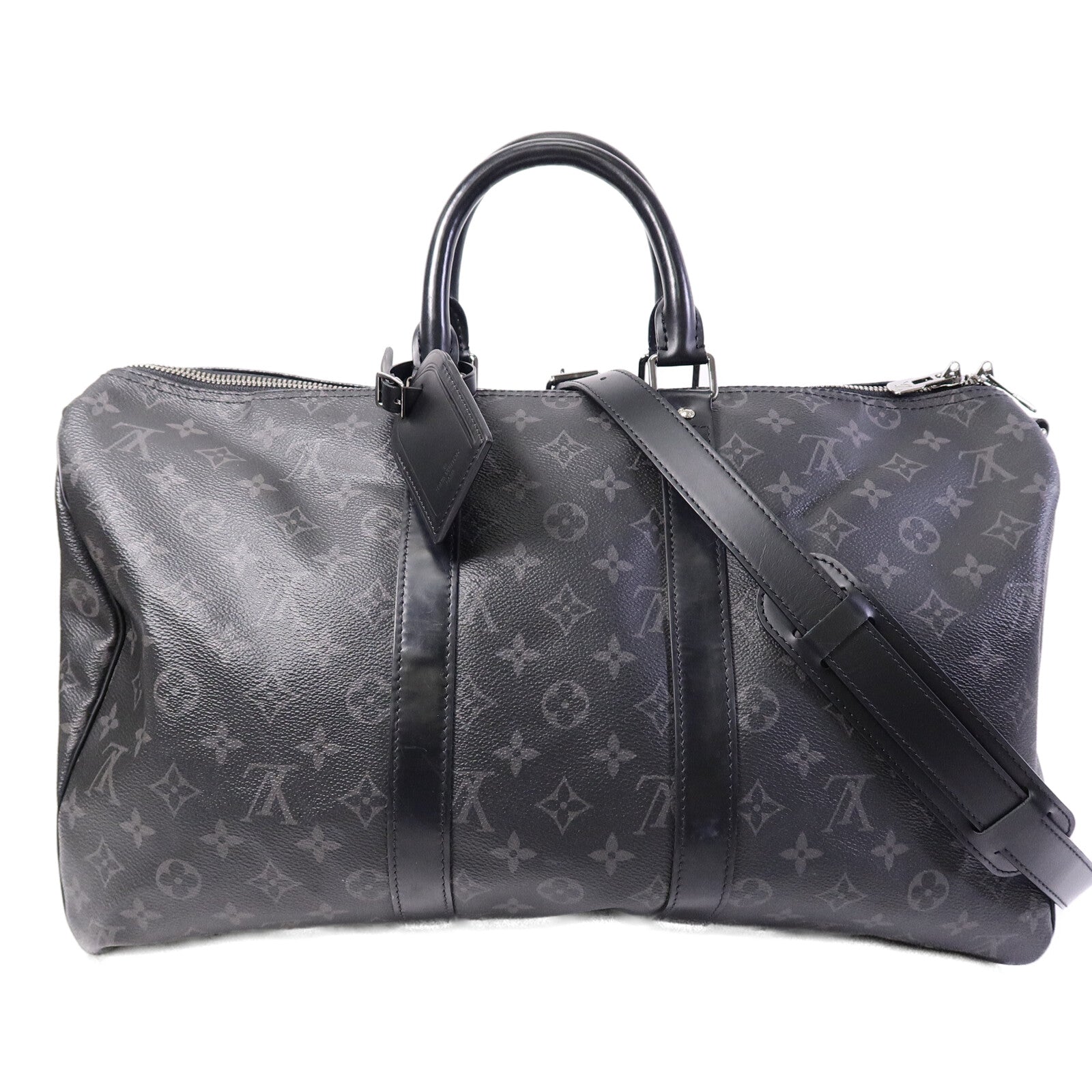 LOUIS VUITTON Monogram Eclipse Keepall 45 Bandoulie手挽肩背兩用袋
