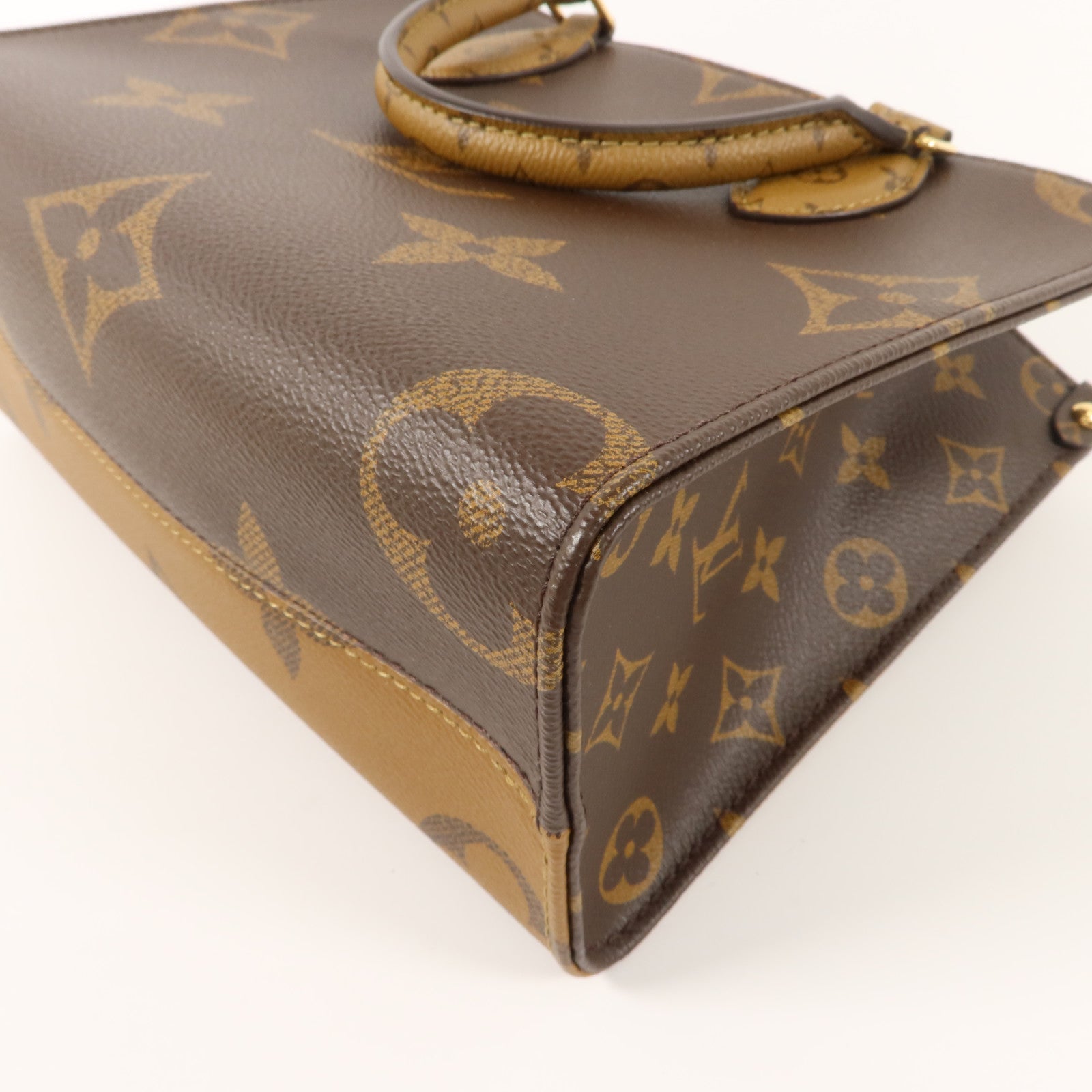 LOUIS VUITTON Monogram Giant OnTheGo PM金扣手挽肩背兩用袋棕色