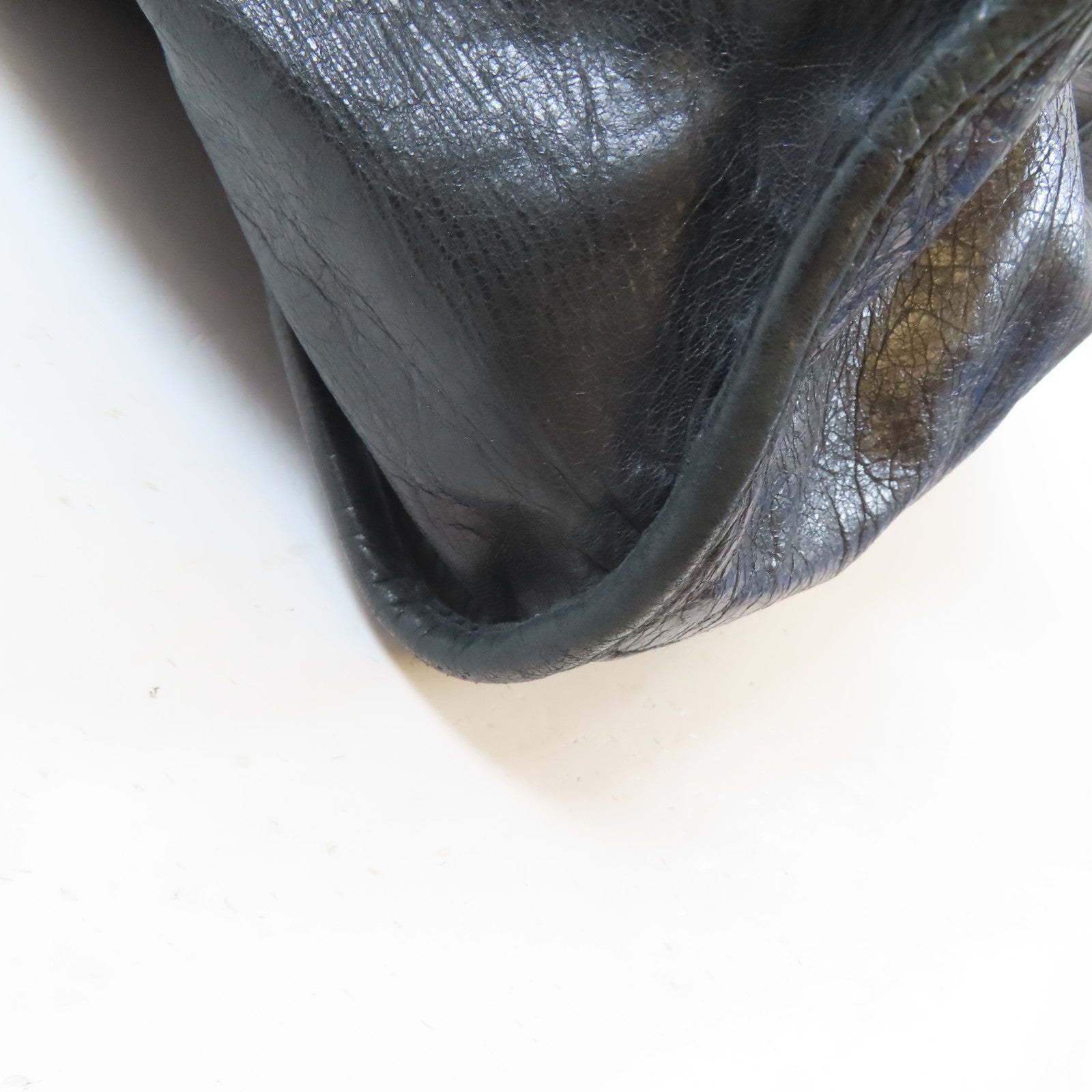 BALENCIAGA 皮革City銀扣手挽肩背兩用袋黑色