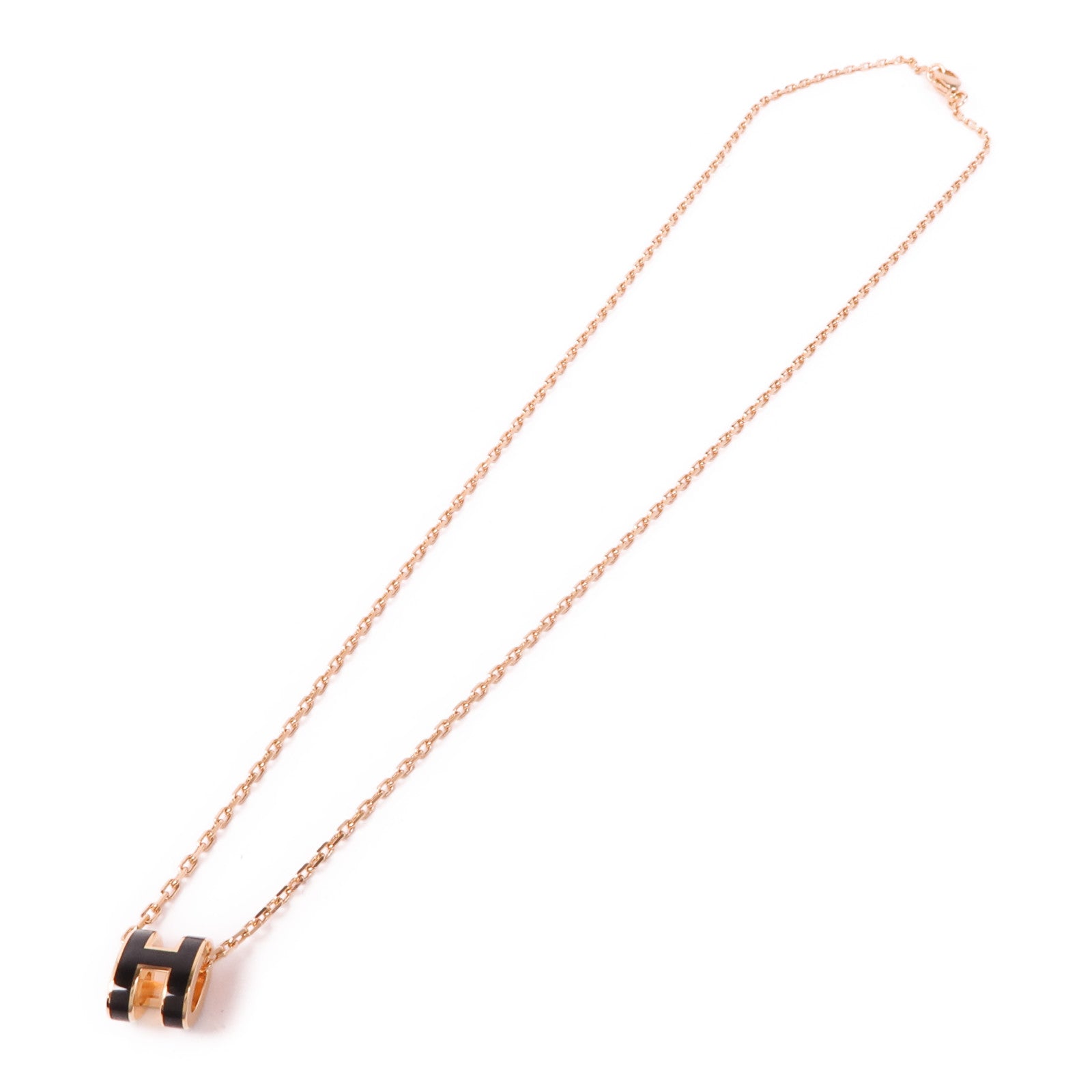HERMES 金屬Mini Pop H Pendant項鍊Noir