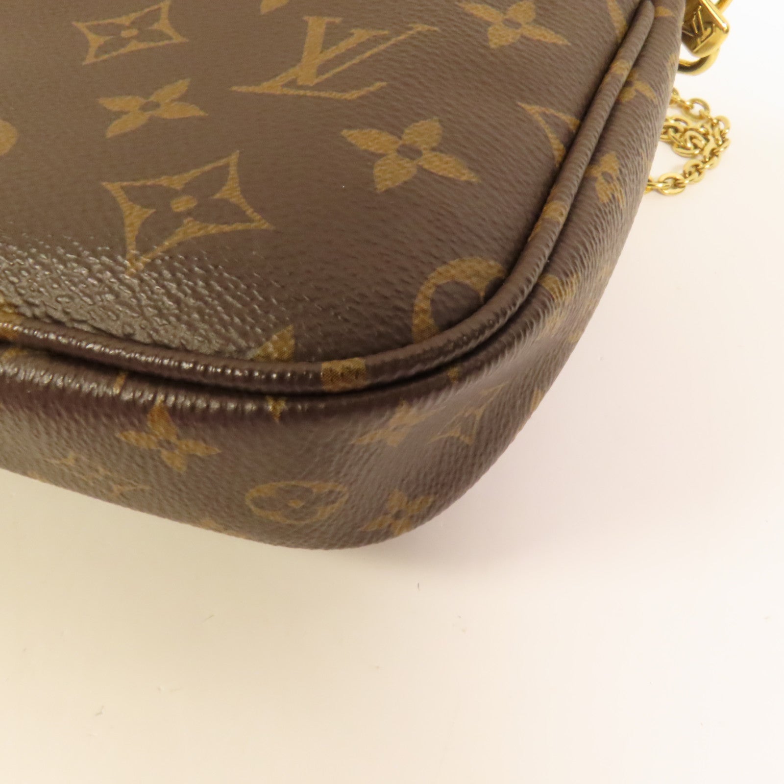 LOUIS VUITTON Monogram Multi Pochette Accessoires金扣手挽肩背兩用袋棕色