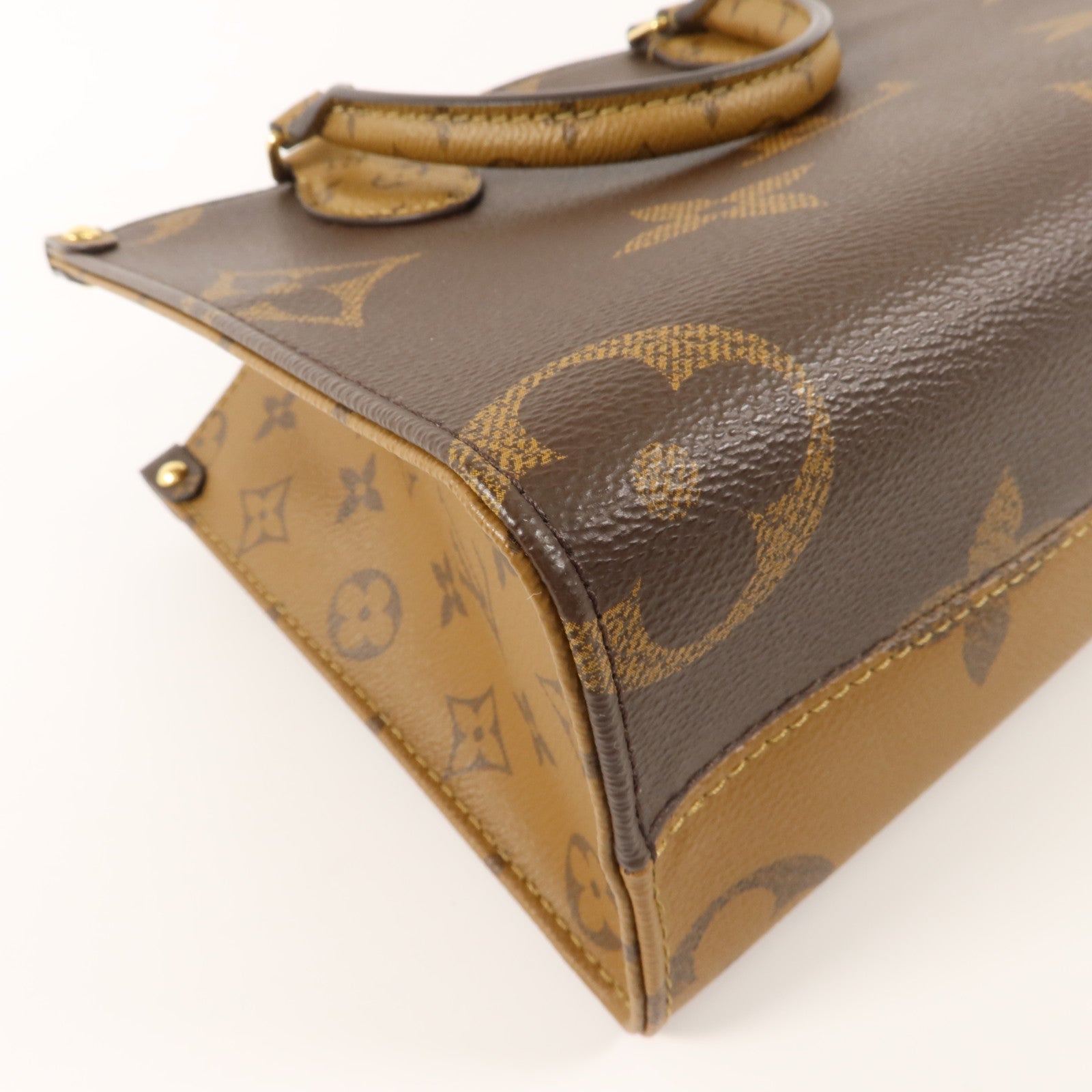 LOUIS VUITTON Monogram Giant OnTheGo PM金扣手挽肩背兩用袋棕色