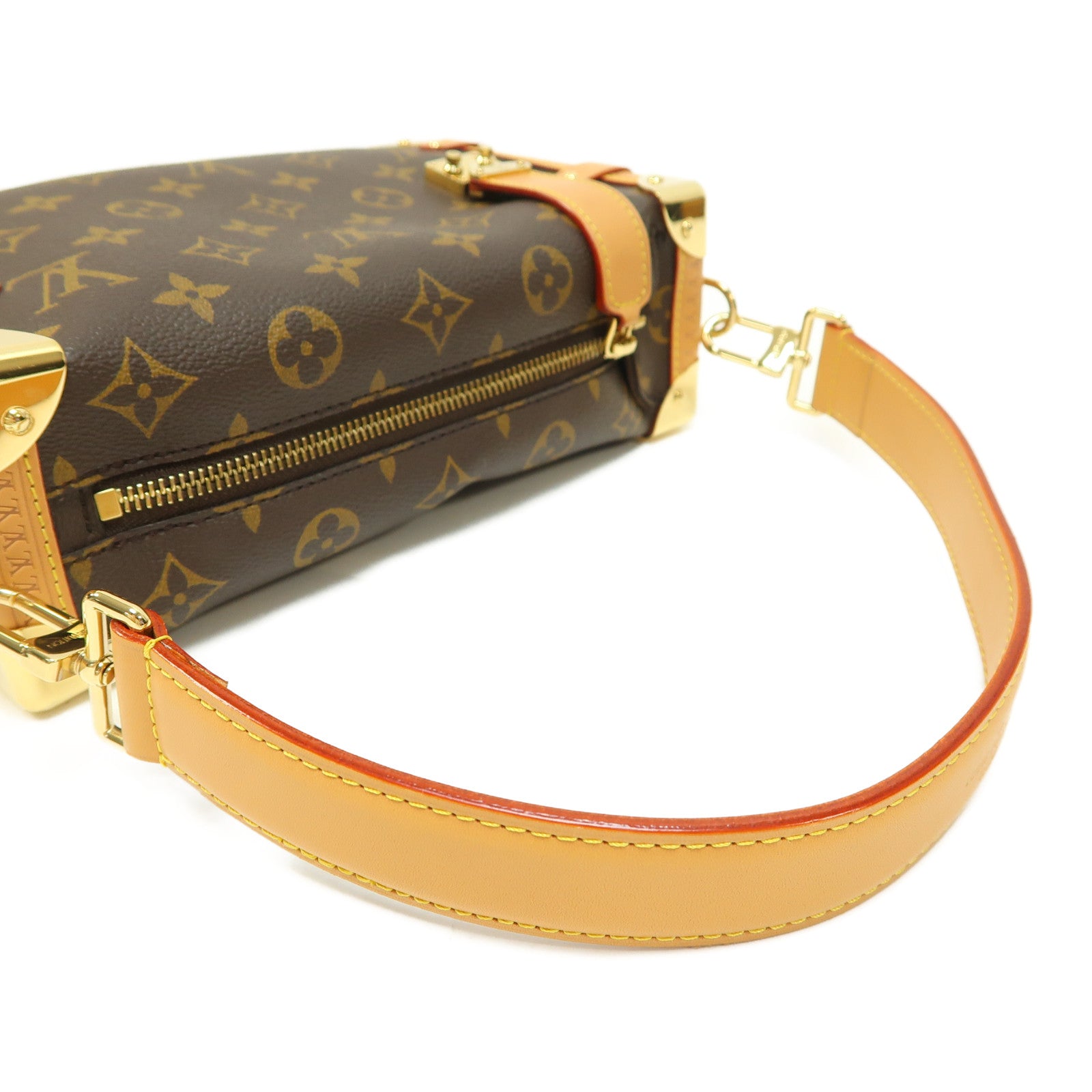 LOUIS VUITTON Monogram Side Trunk MM金扣手挽肩背兩用袋啡色