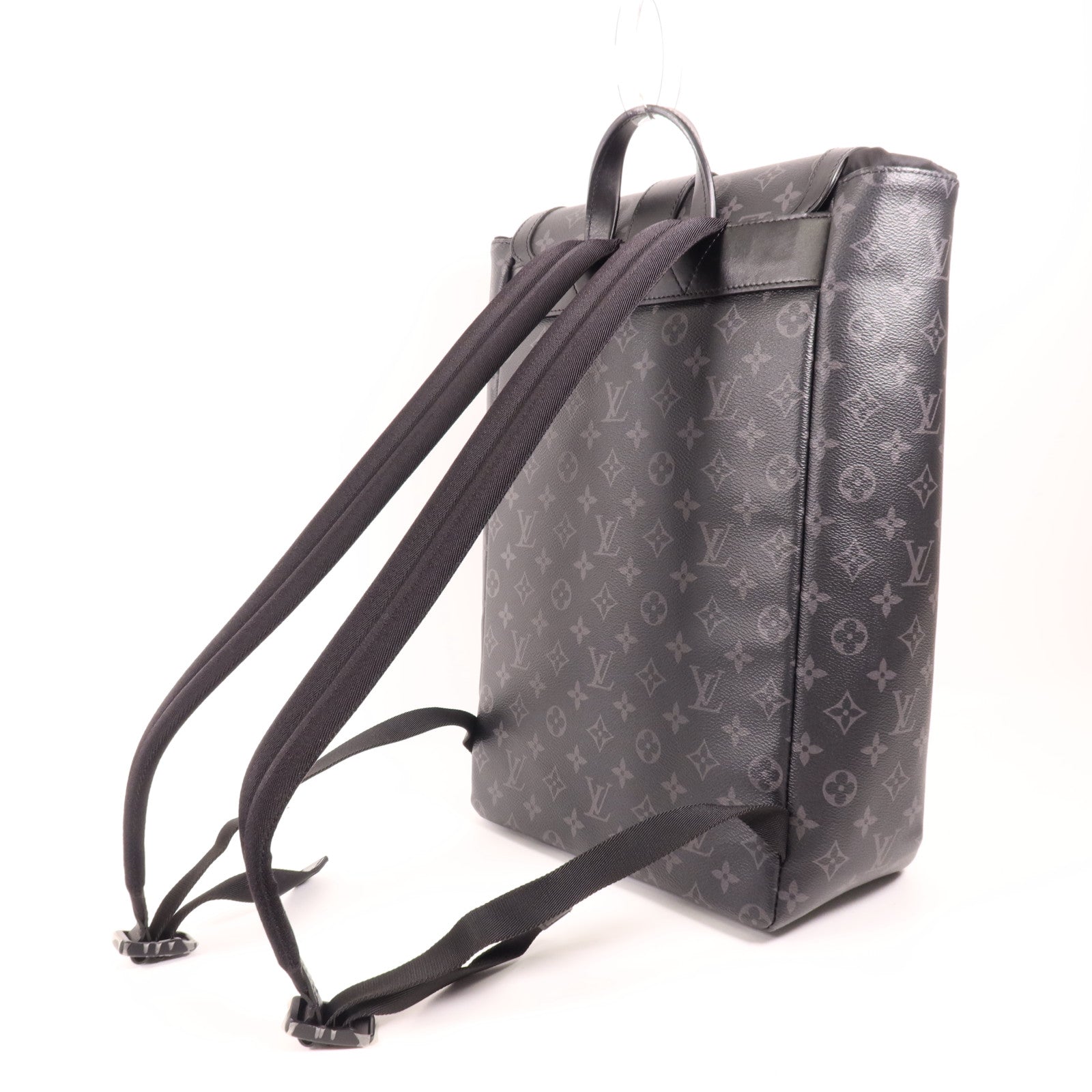 LOUIS VUITTON Monogram Eclipse Saumur銀扣背包