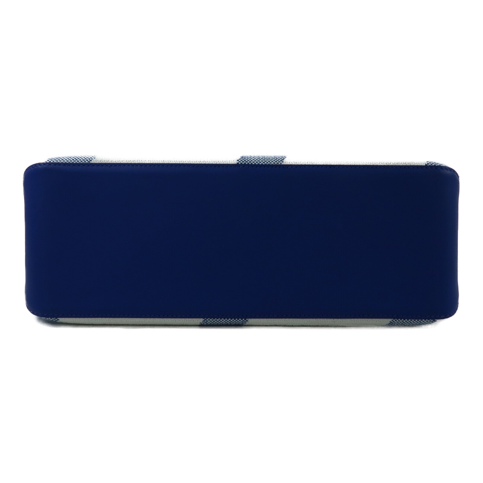 HERMES 帆布/Swift皮革Cabas H En Biais GM手挽袋Bleu France