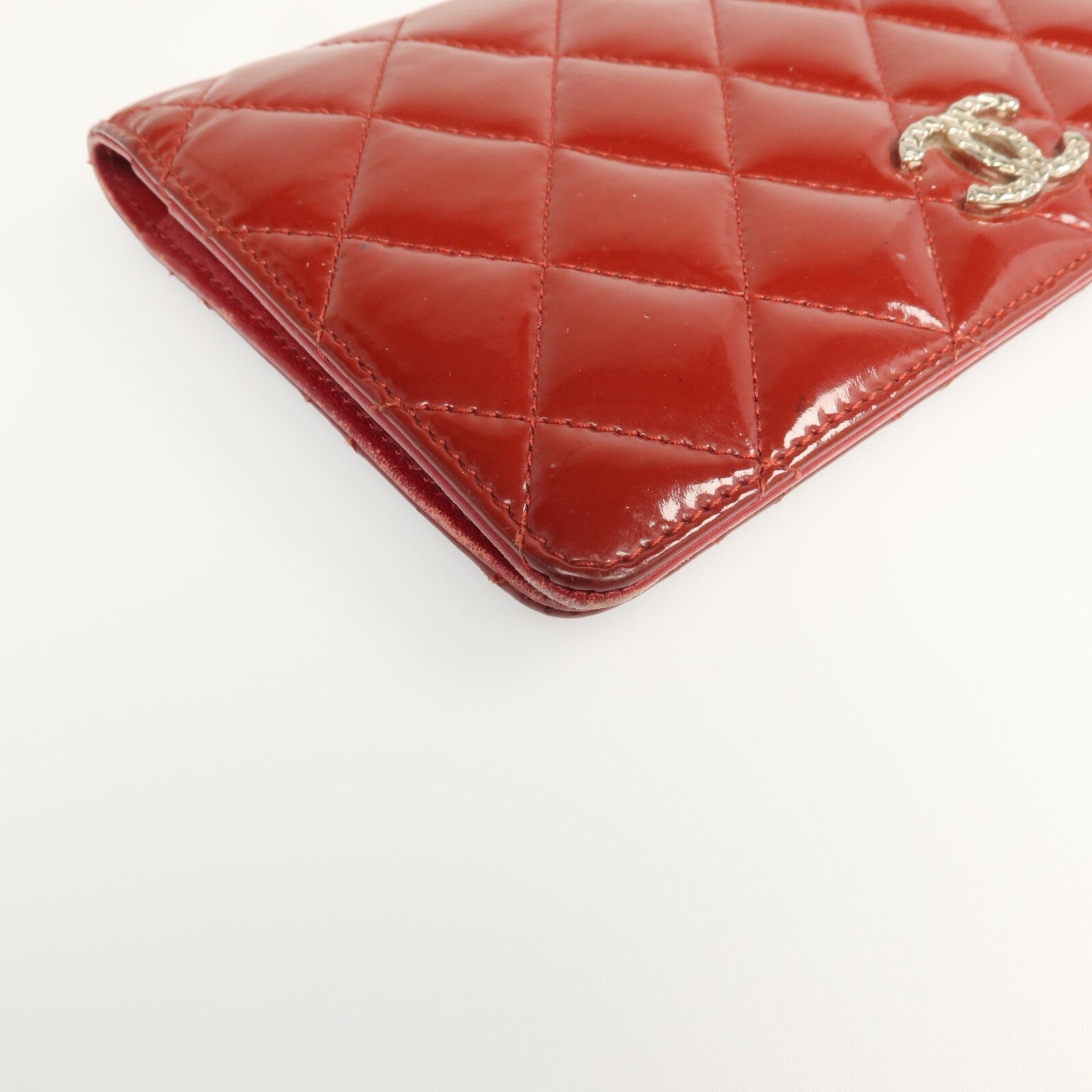 CHANEL 漆皮皮革Long Wallet銀扣長錢包