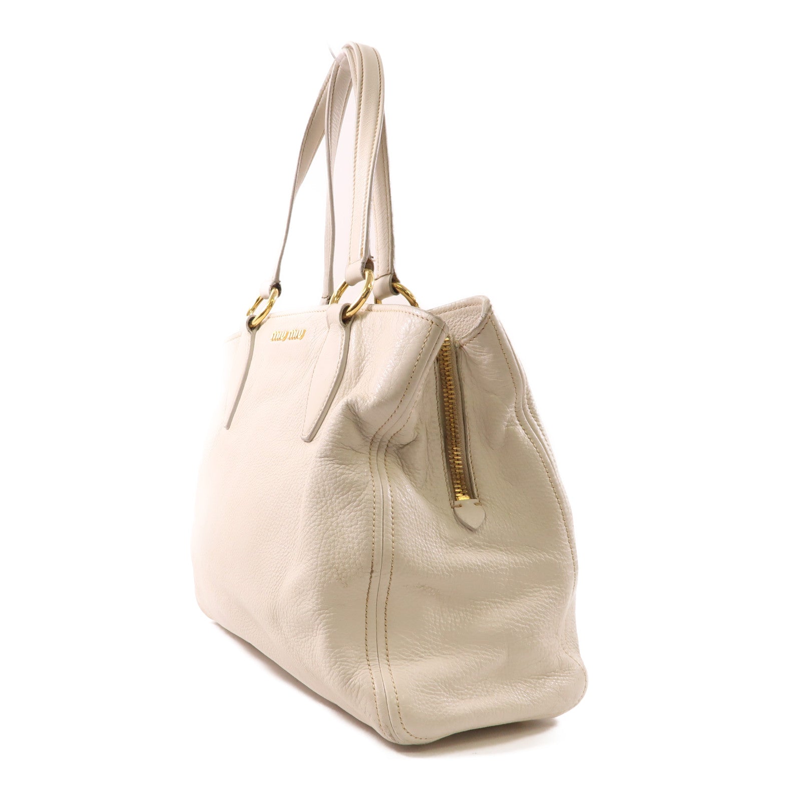 Miu Miu 牛皮皮革2 Way Shoulder金扣手挽肩背兩用袋