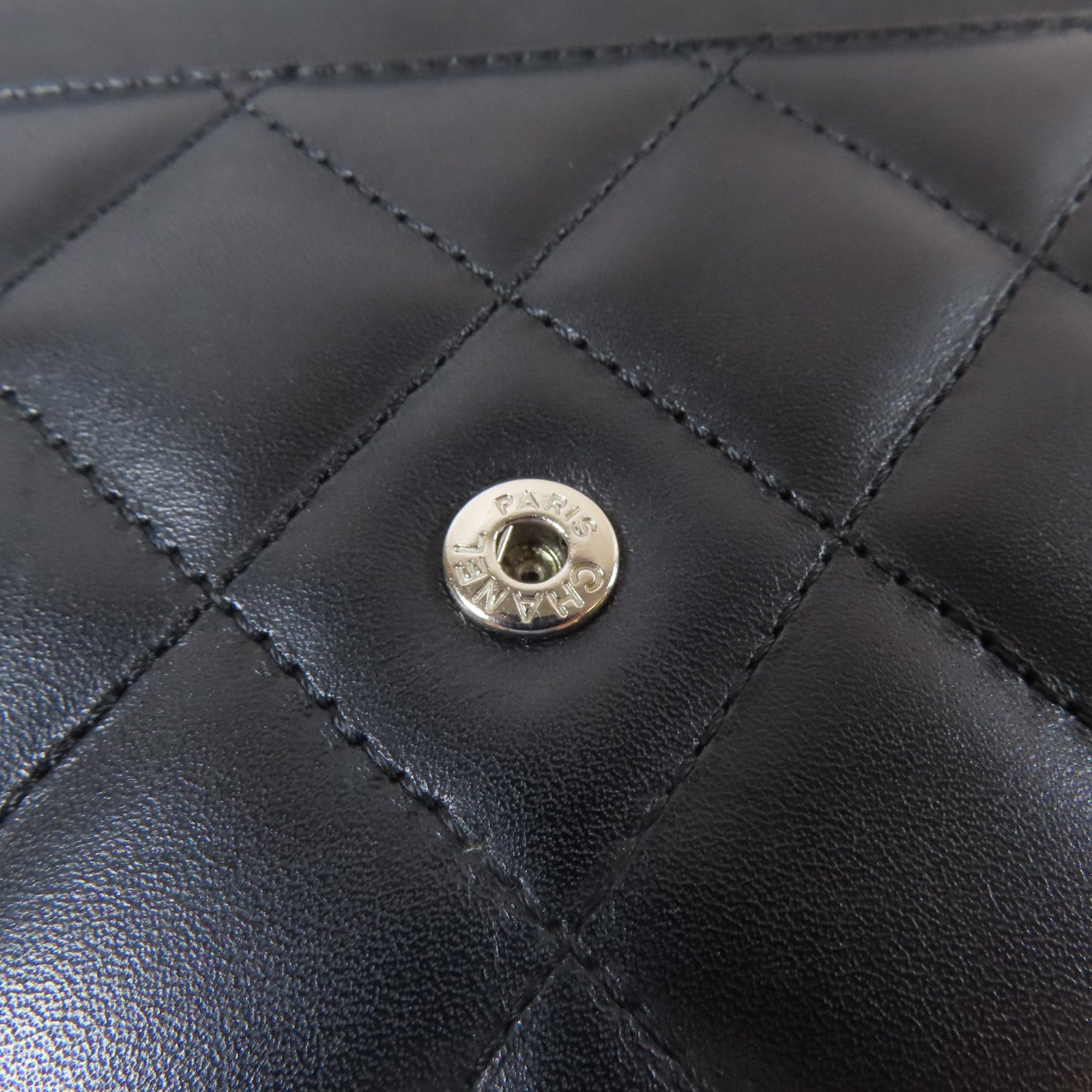 CHANEL 菱格牛皮皮革Cambon WOC Wallet On Chain銀扣鏈帶肩背袋黑色