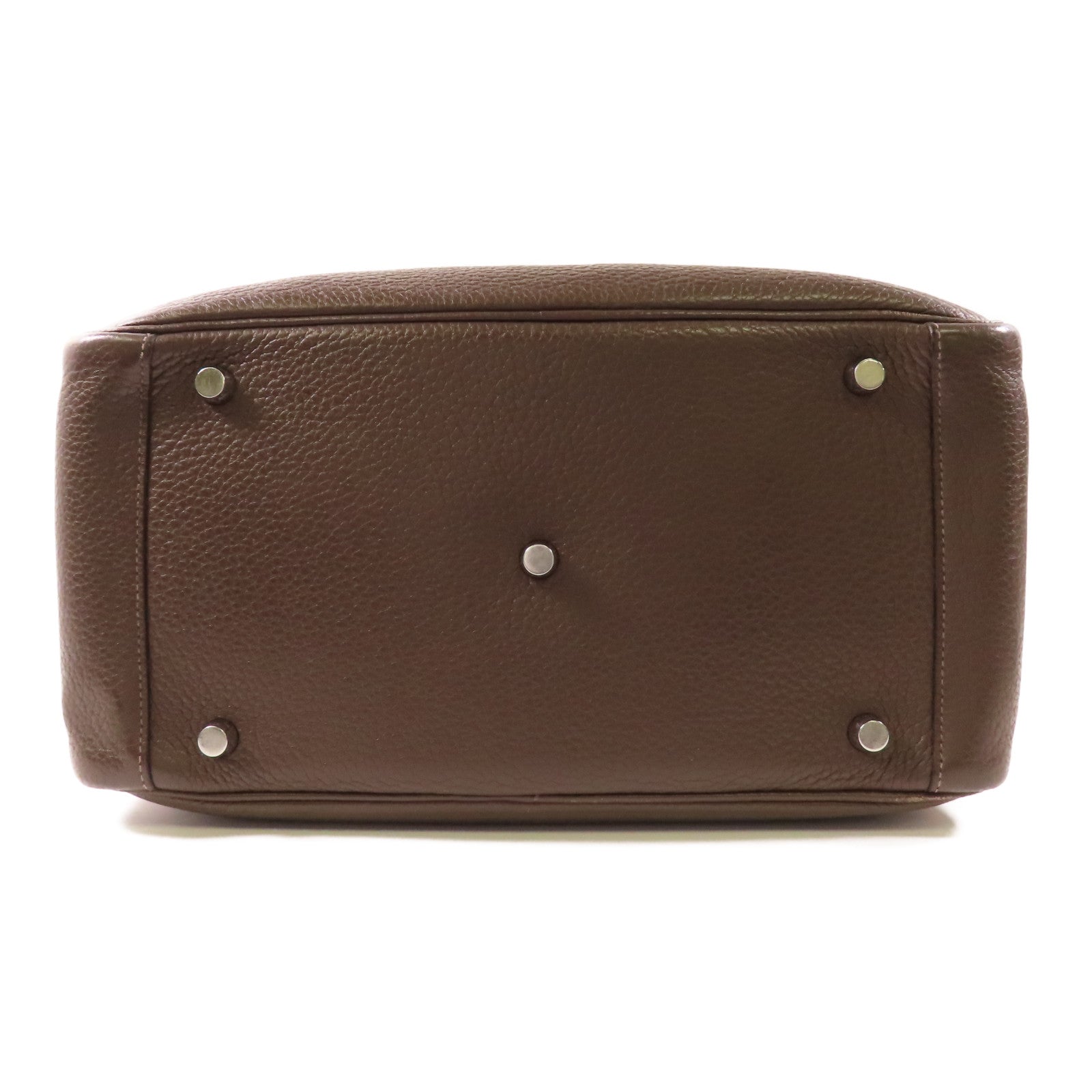 HERMES Clemence皮革Lindy 30銀扣肩背袋Cafe