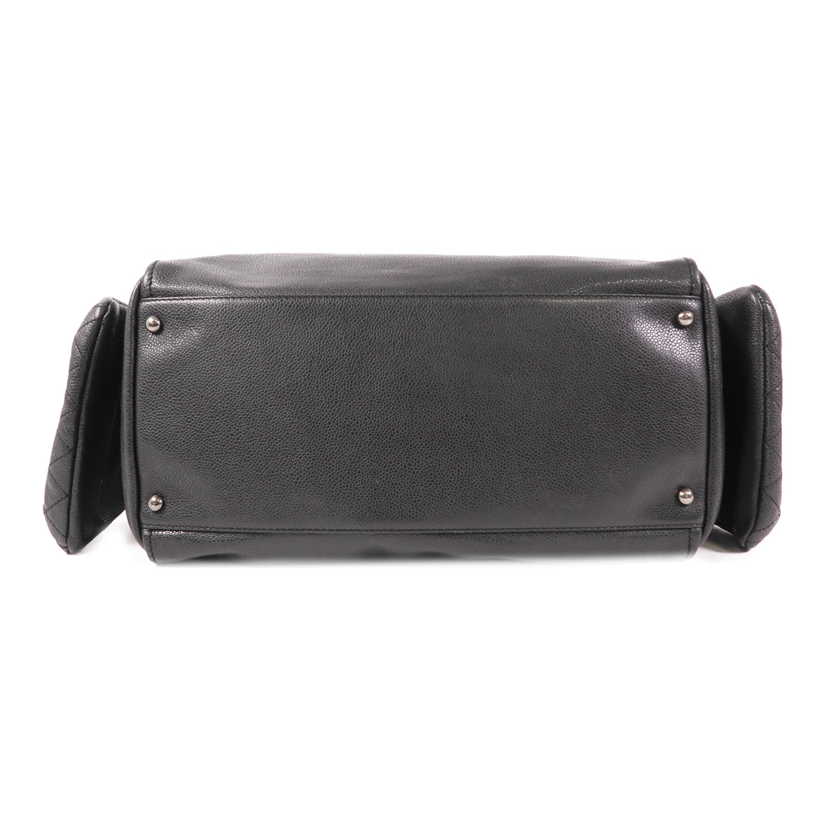 CHANEL CC SHW Chain Shoulder Bag Calfskin Leather Black