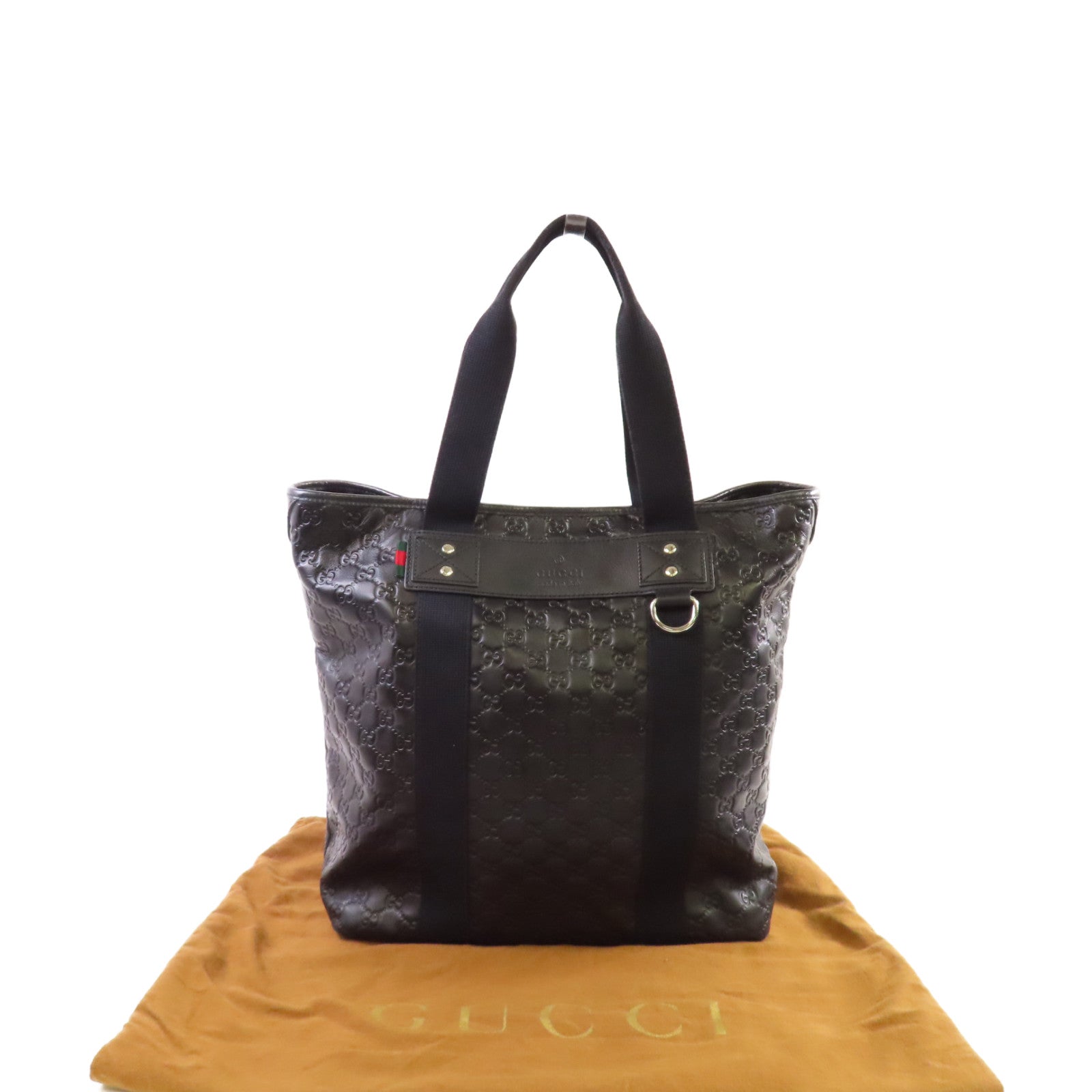 GUCCI 牛皮皮革Guccissima Tote Bag肩背袋黑色