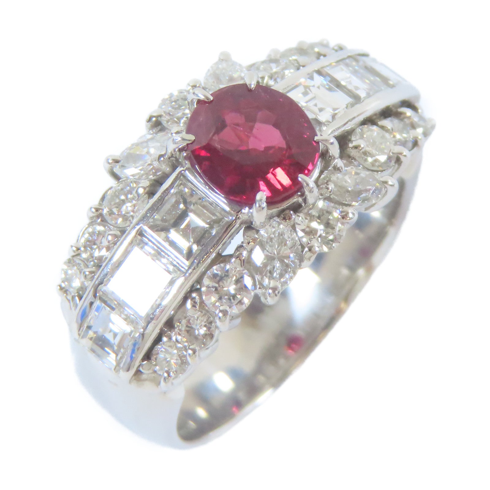 JEWELRY 【激減優惠】PT900白金Ruby Ring12.90g紅寶石戒指US#6.5