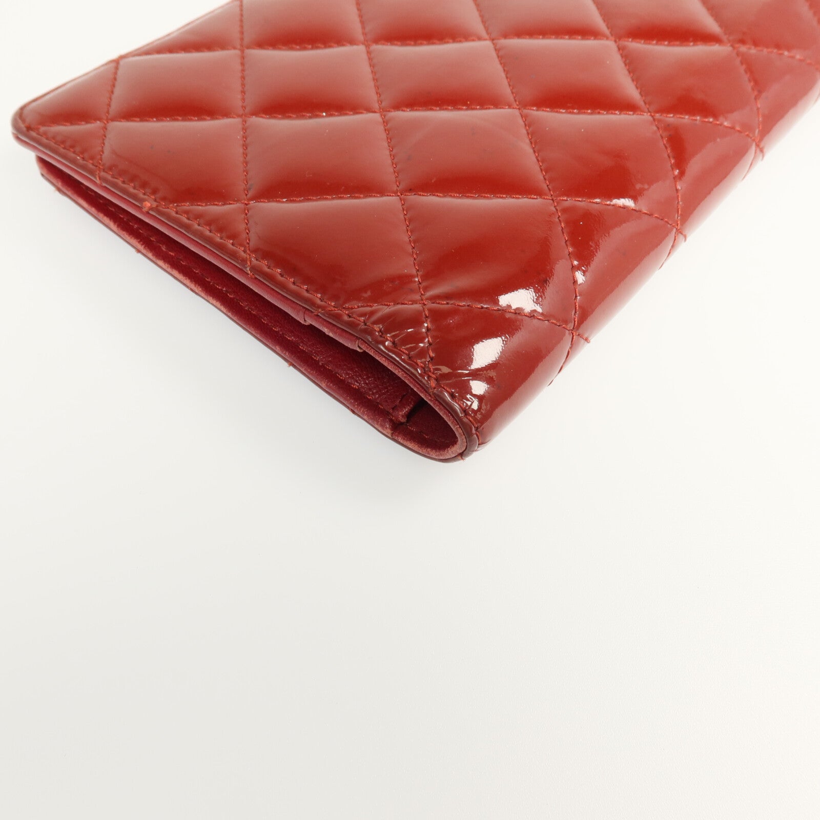 CHANEL 漆皮皮革Long Wallet銀扣長錢包