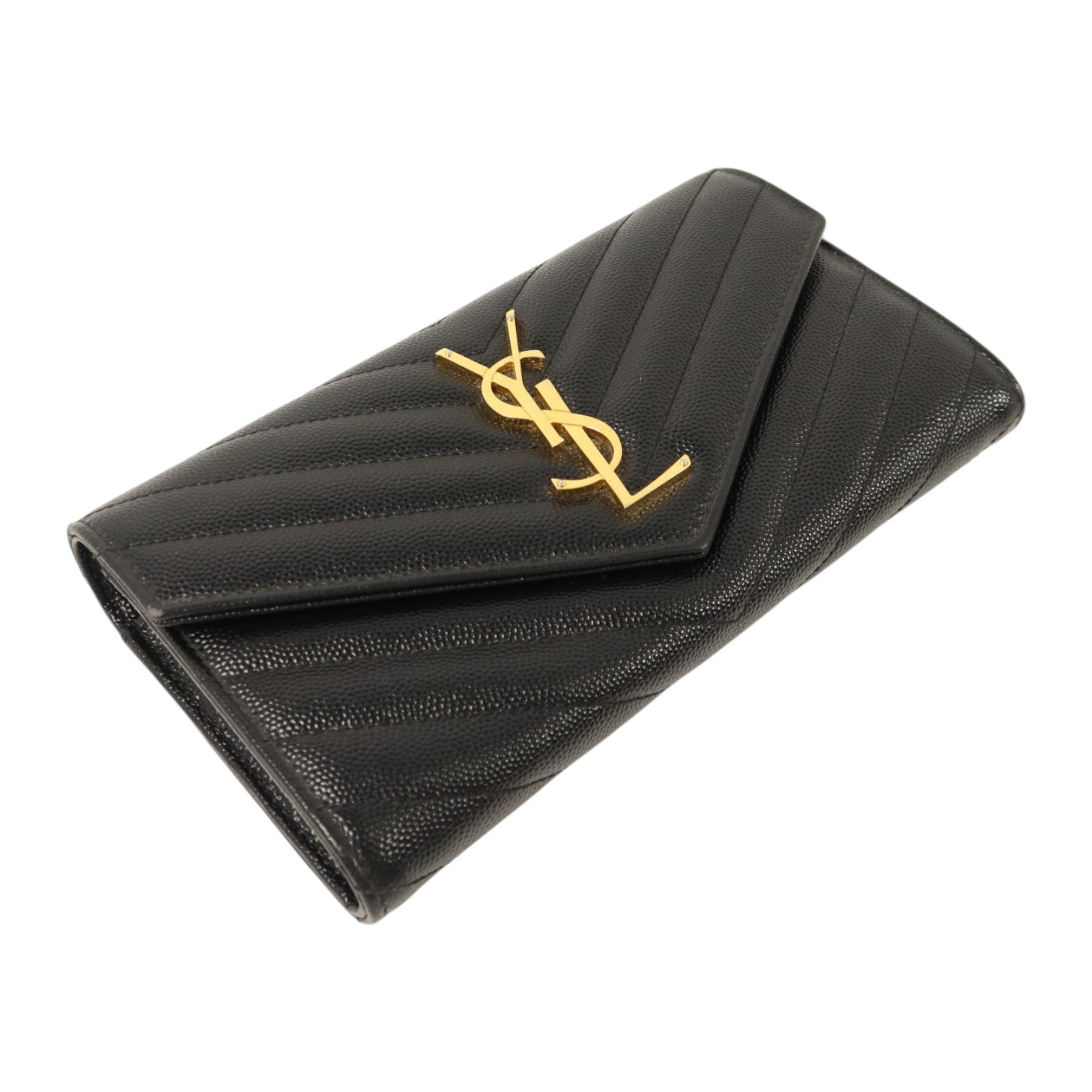 SAINT LAURENT 牛皮Cassandre Matelasse Long Wallet金扣長錢包