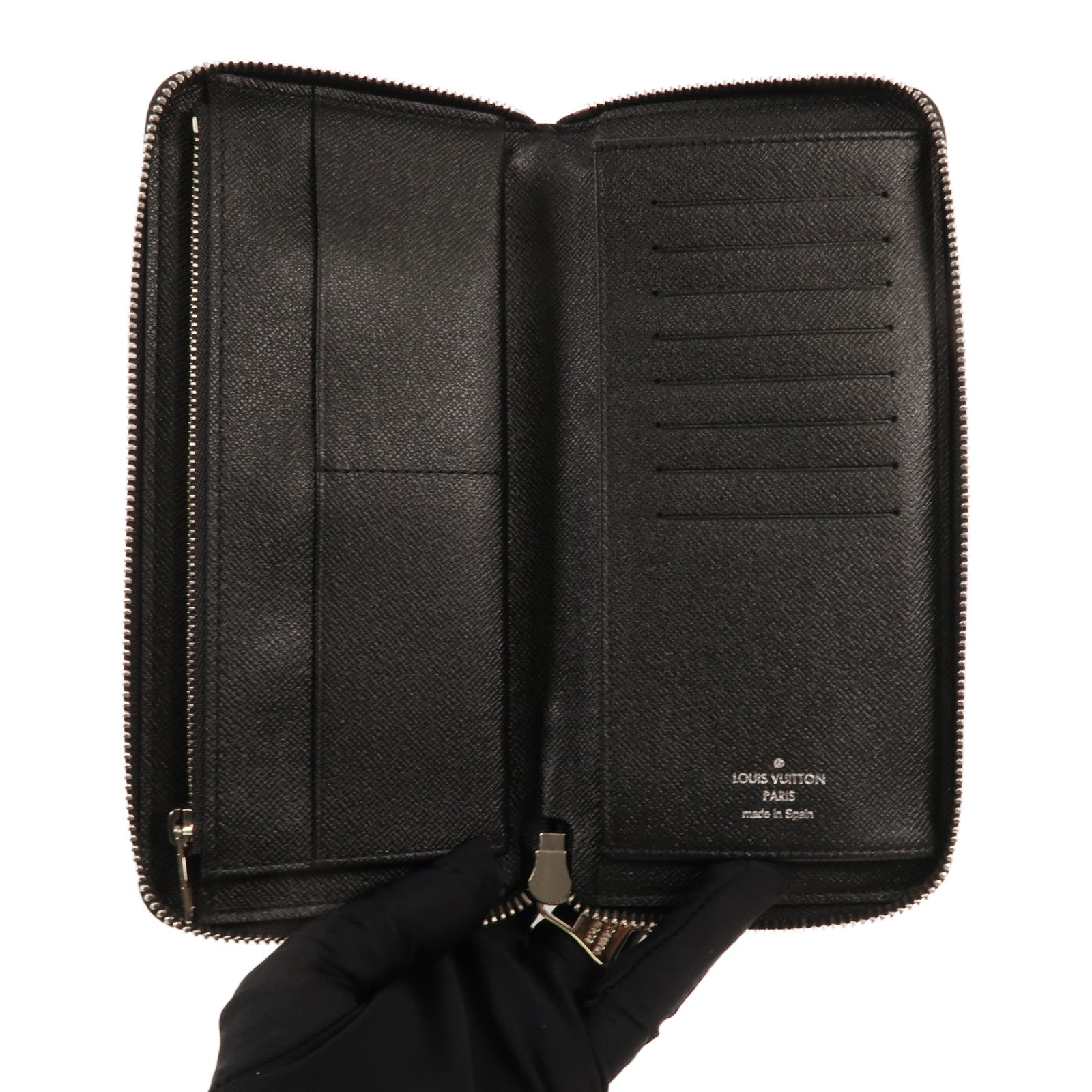 LOUIS VUITTON Damier Graphite Zippy Wallet銀扣長錢包