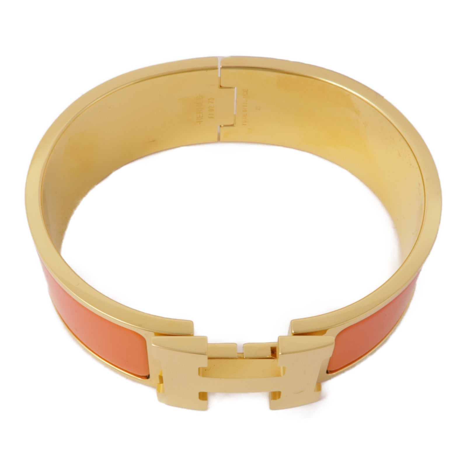 HERMES 金屬Clic Clac H手鐲Orange