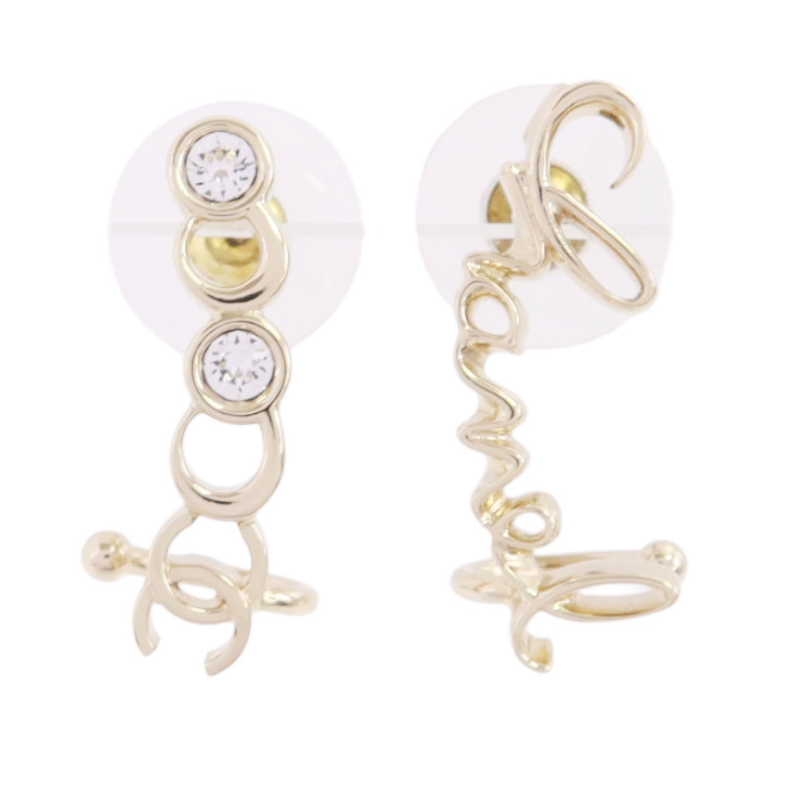 CHANEL 【激減優惠】金屬/水鑽Coco Chanel Earrings金扣耳環