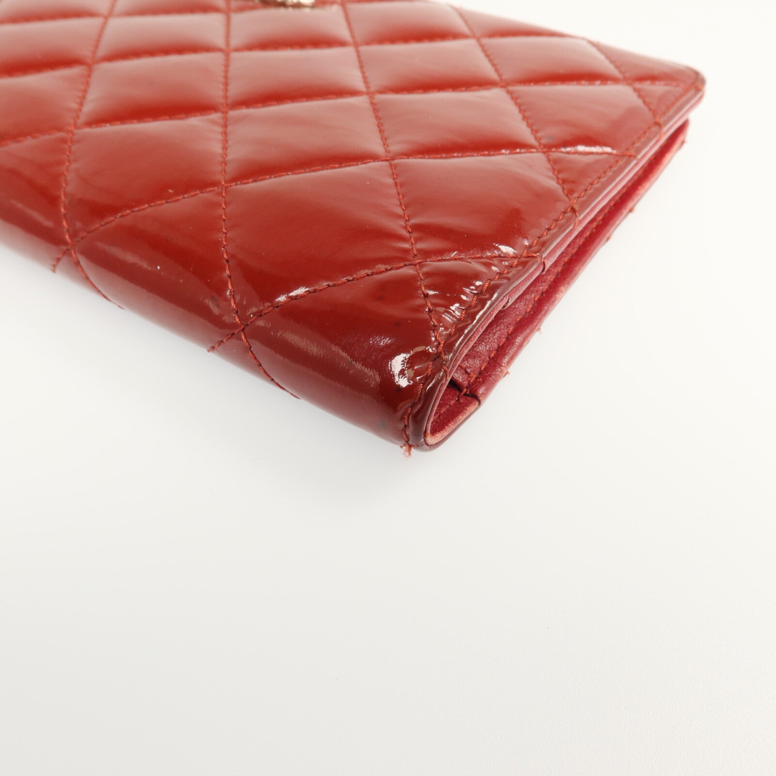 CHANEL 漆皮皮革Long Wallet銀扣長錢包