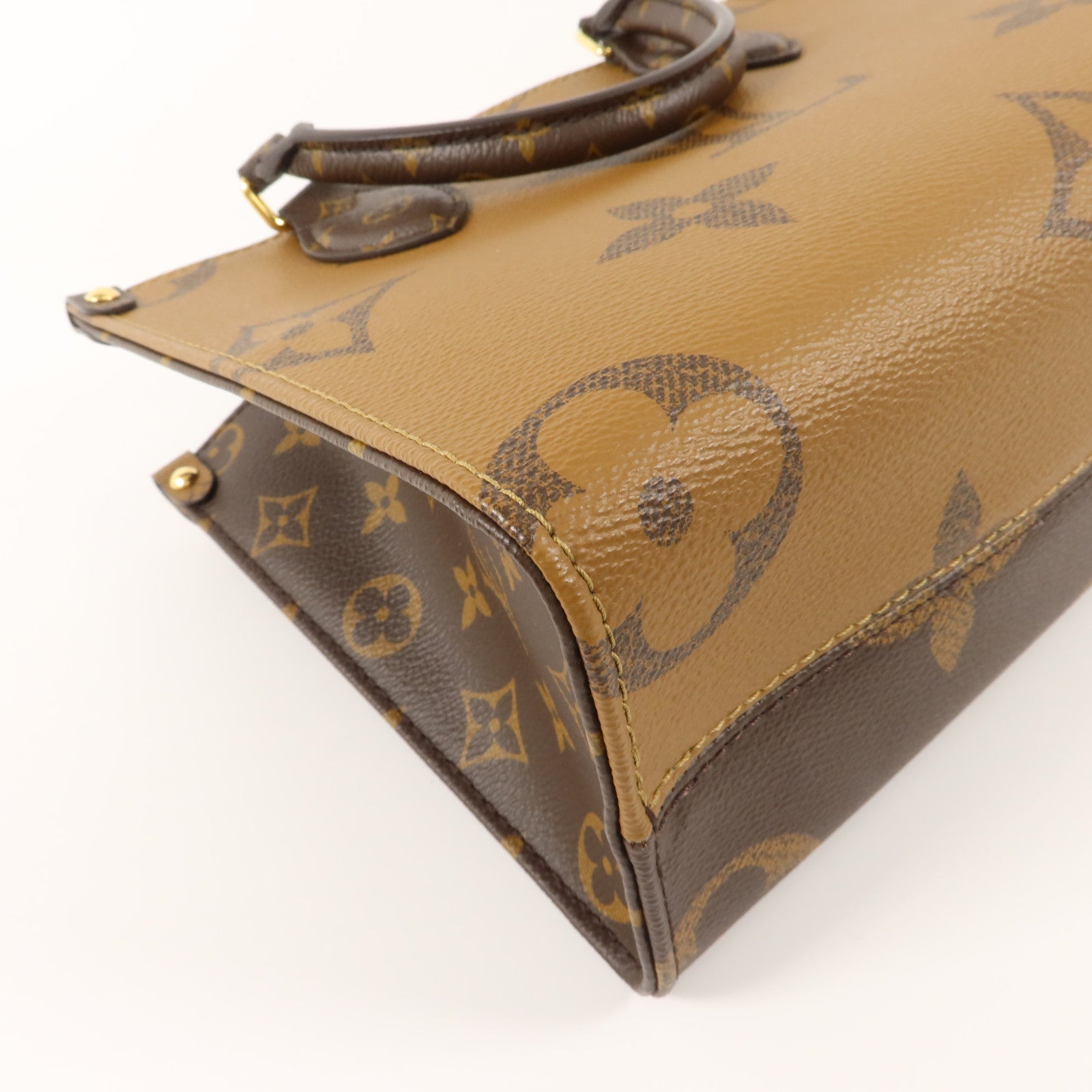 LOUIS VUITTON Monogram Giant OnTheGo PM金扣手挽肩背兩用袋棕色