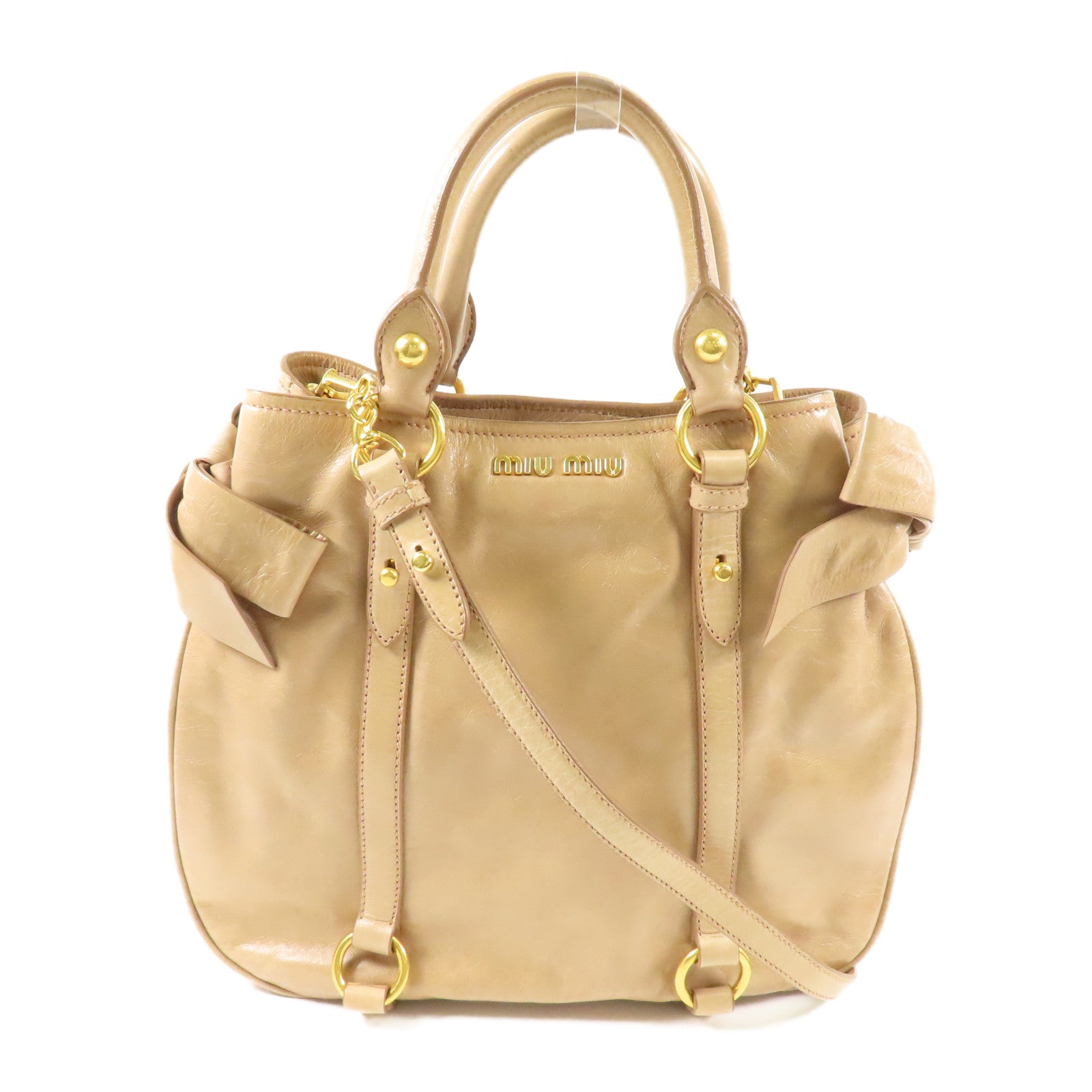 Miu Miu 牛皮皮革Shoulder Bag金扣手挽肩背兩用袋