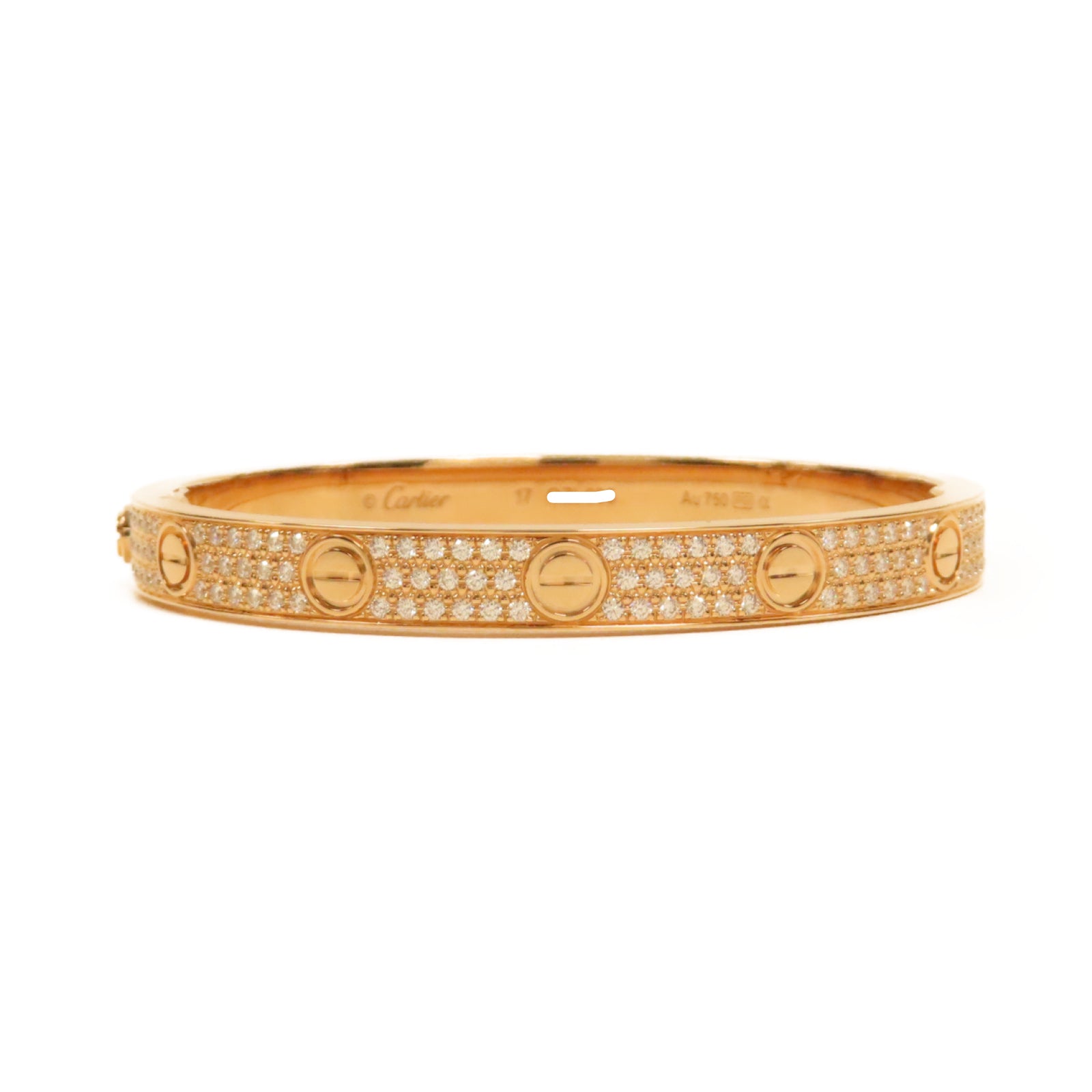 CARTIER 18K玫瑰金Diamond Love Bracelet 1.99ct鑽石手鐲#17