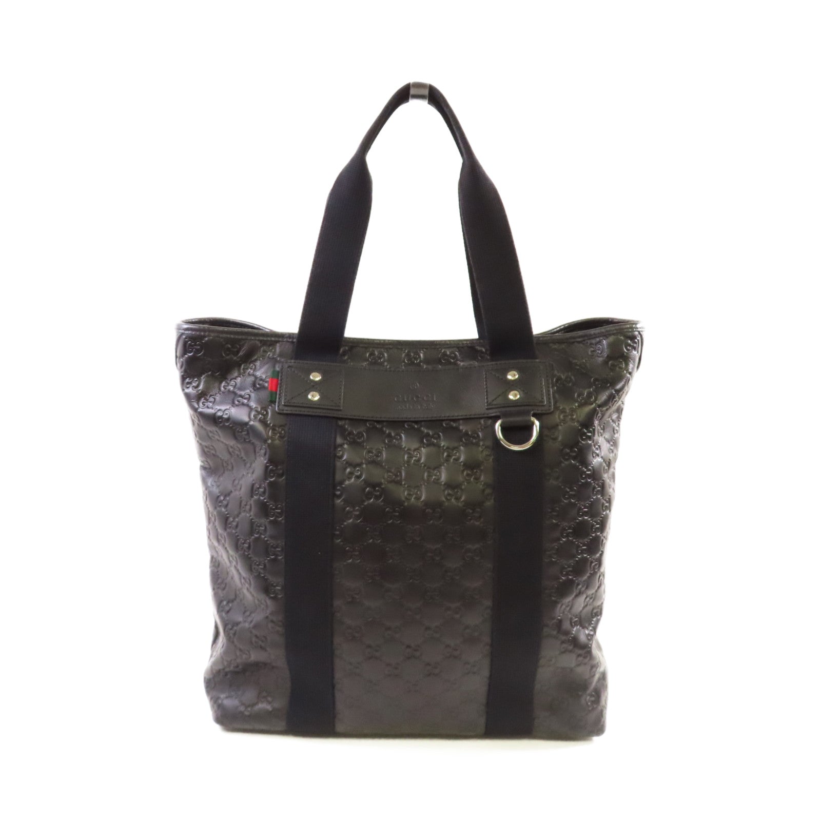 GUCCI 牛皮皮革Guccissima Tote Bag肩背袋黑色