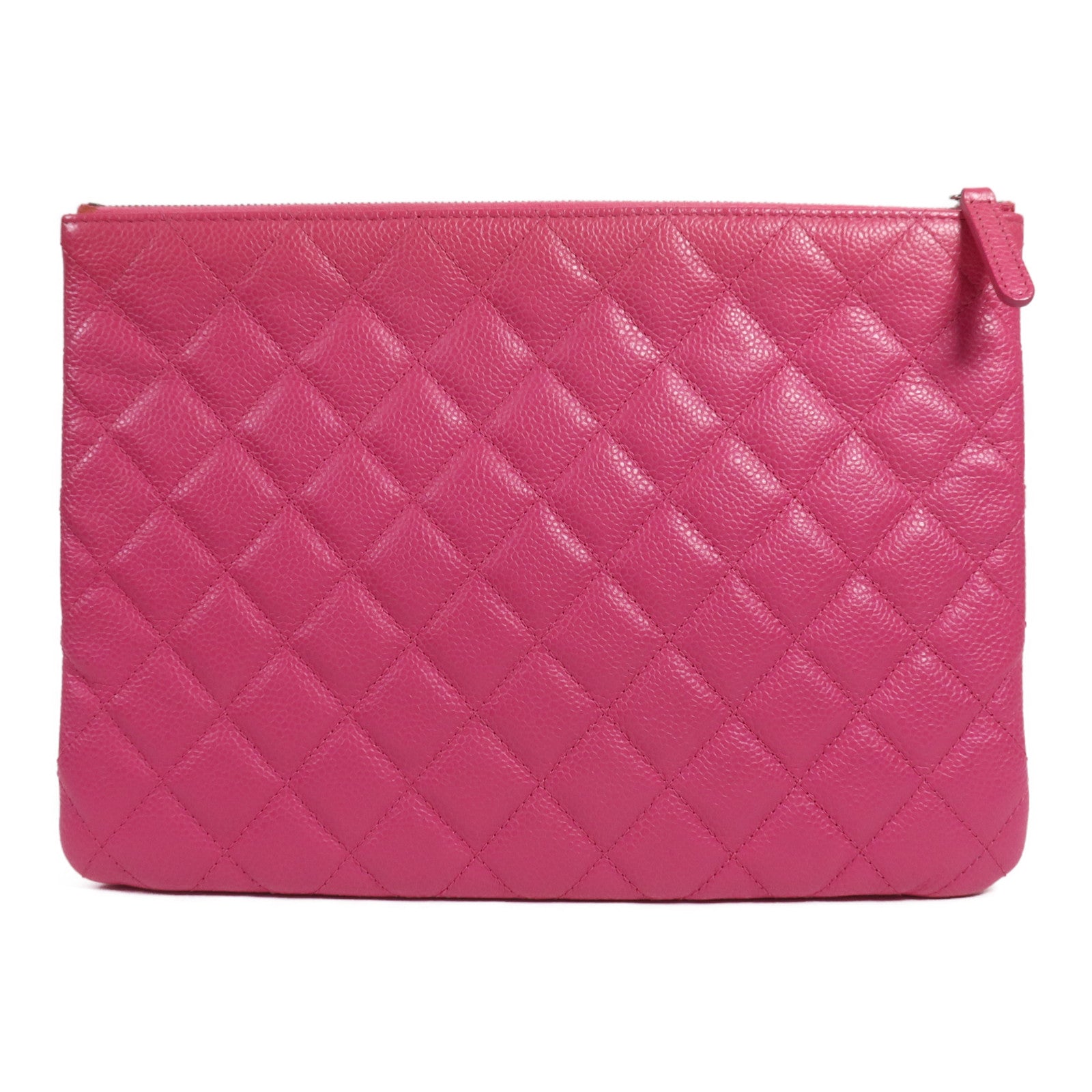 CHANEL 牛皮皮革Classic Medium銀扣手拿包