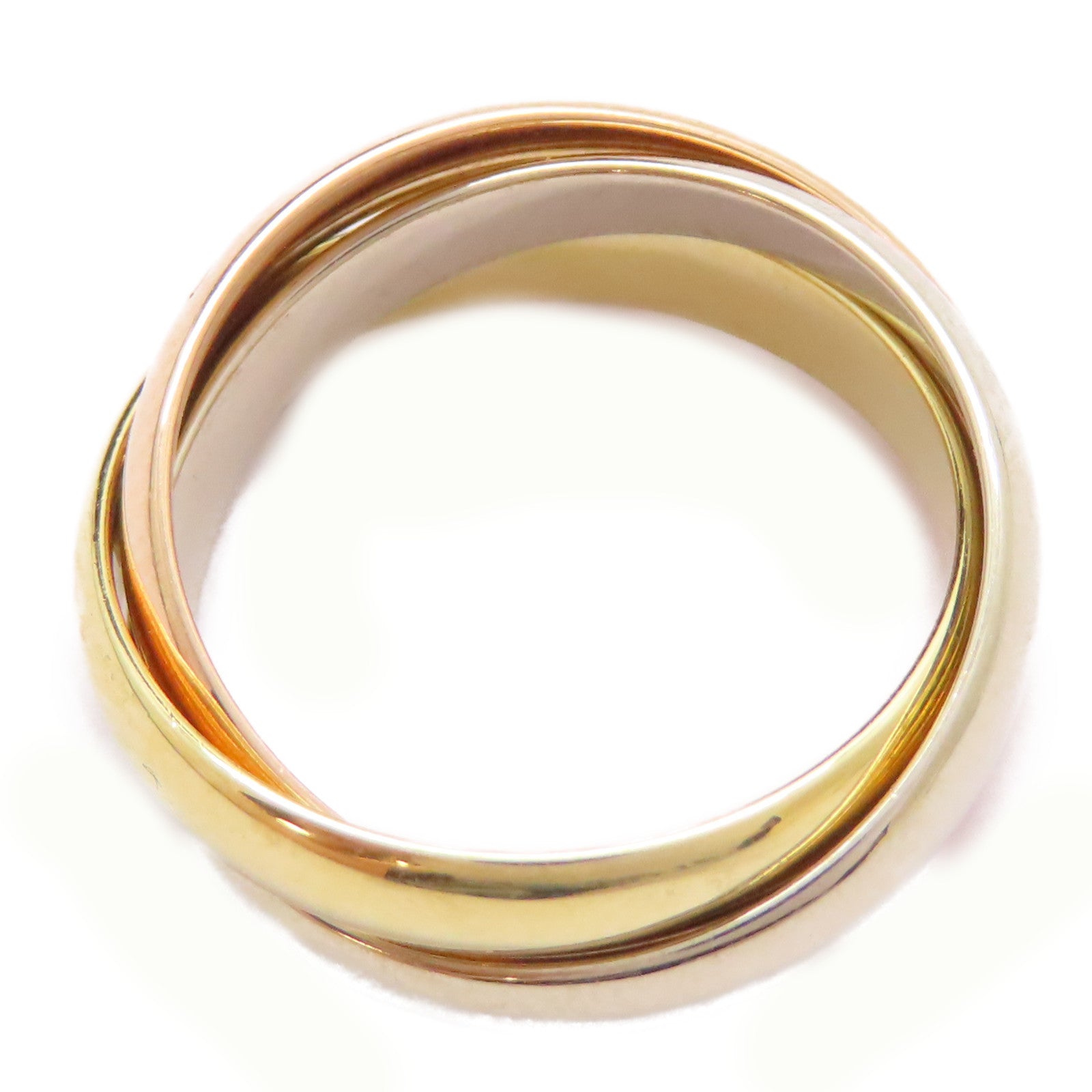 CARTIER 18K黃金/白金/玫瑰金Trinity Ring戒指US#5.75/Cartier#51