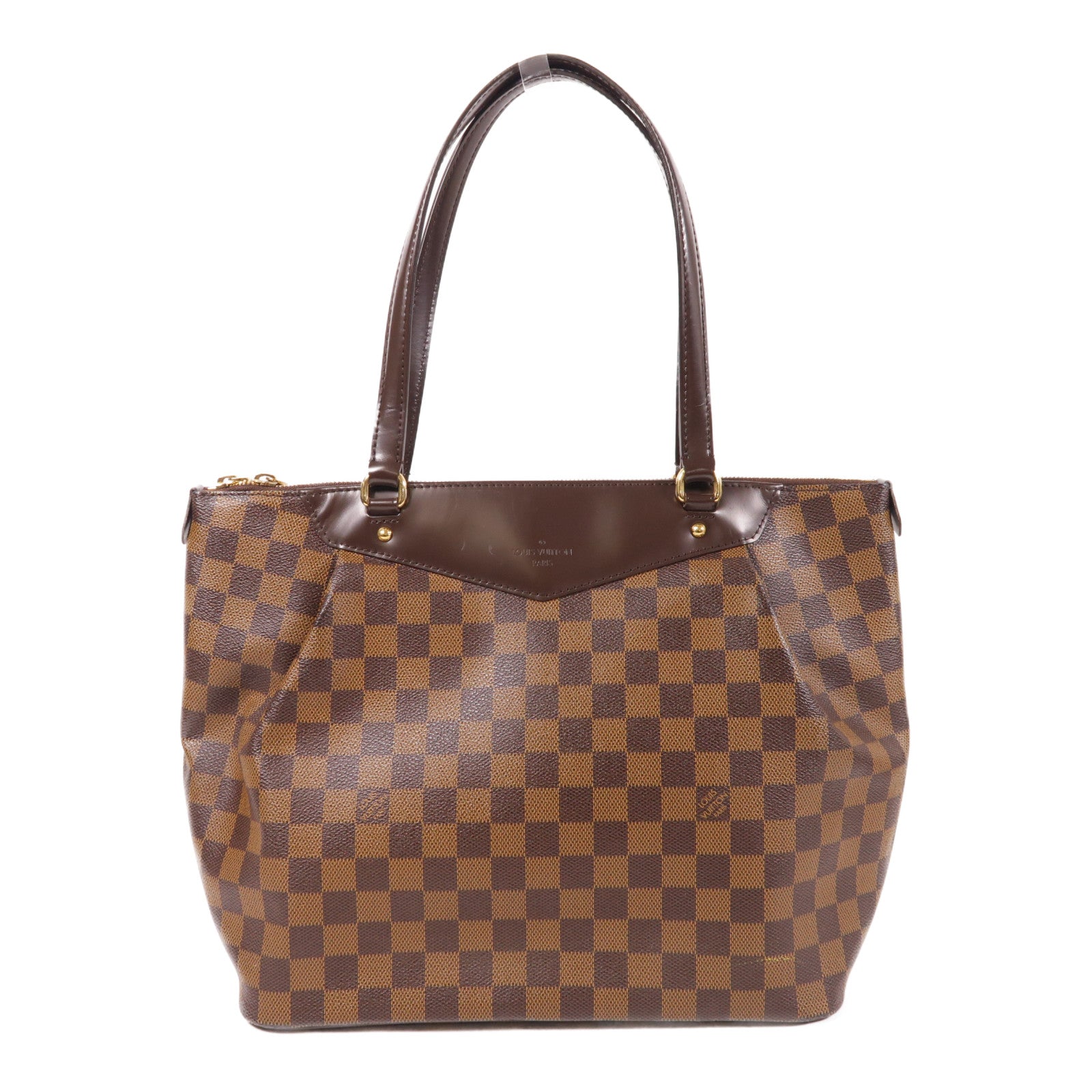LOUIS VUITTON Damier Westminster GM金扣肩背袋棕色