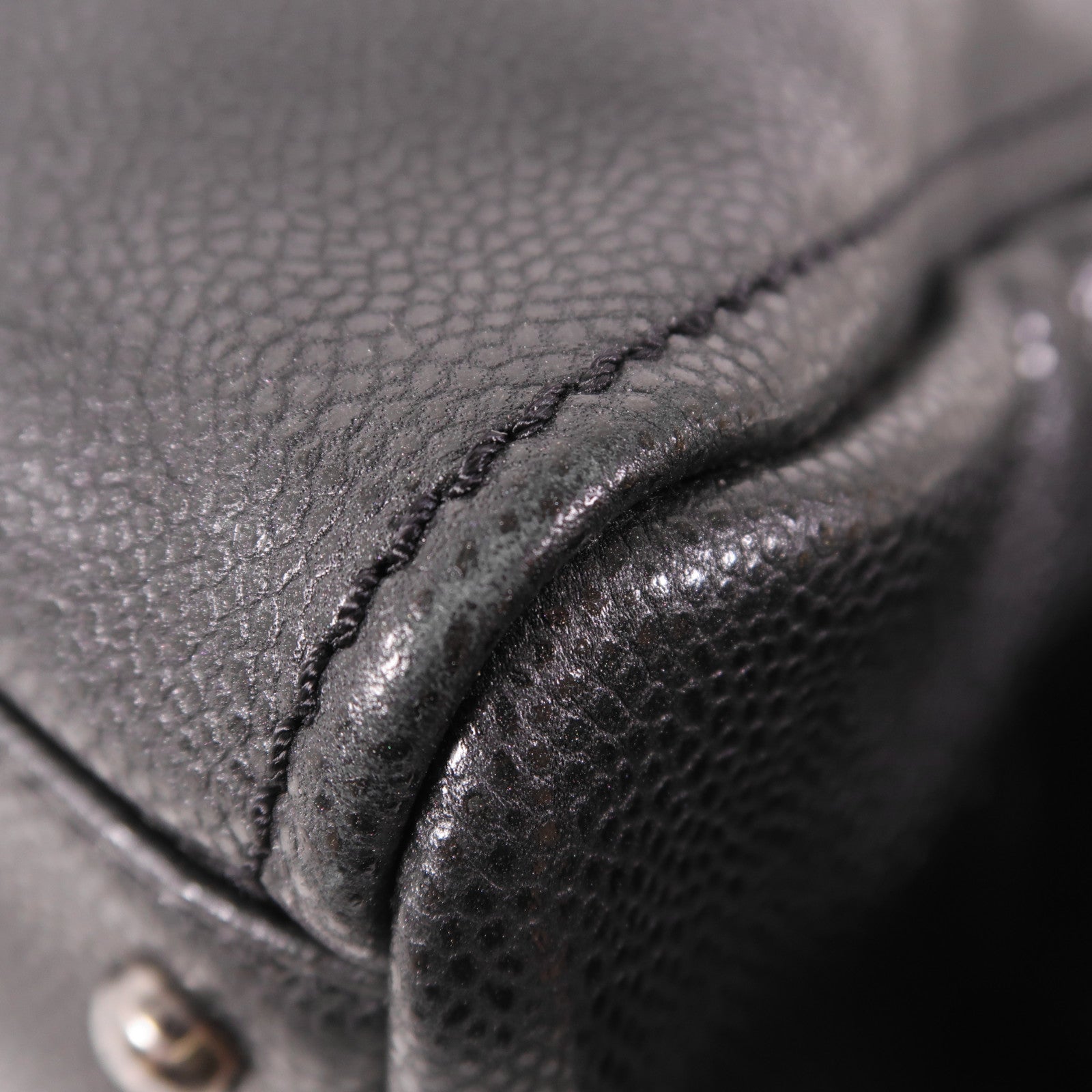 CHANEL CC SHW Chain Shoulder Bag Calfskin Leather Black
