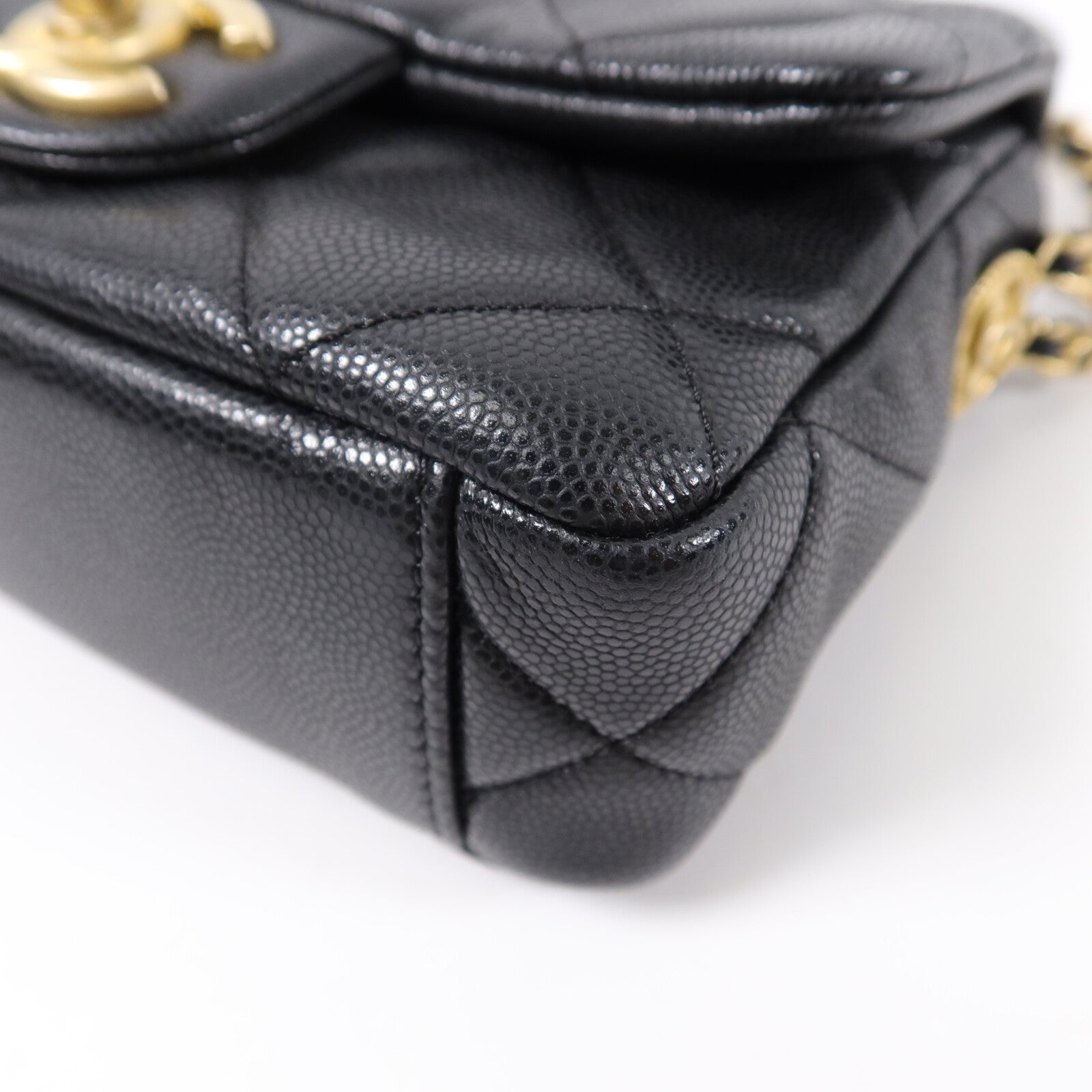 CHANEL 牛皮皮革Mini Flap 17cm鏈帶肩背袋