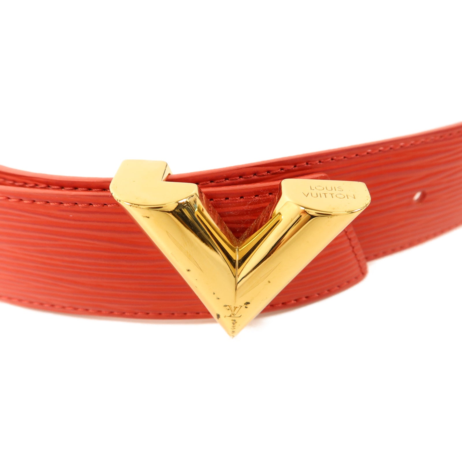 LOUIS VUITTON Epi Belt金扣皮帶
