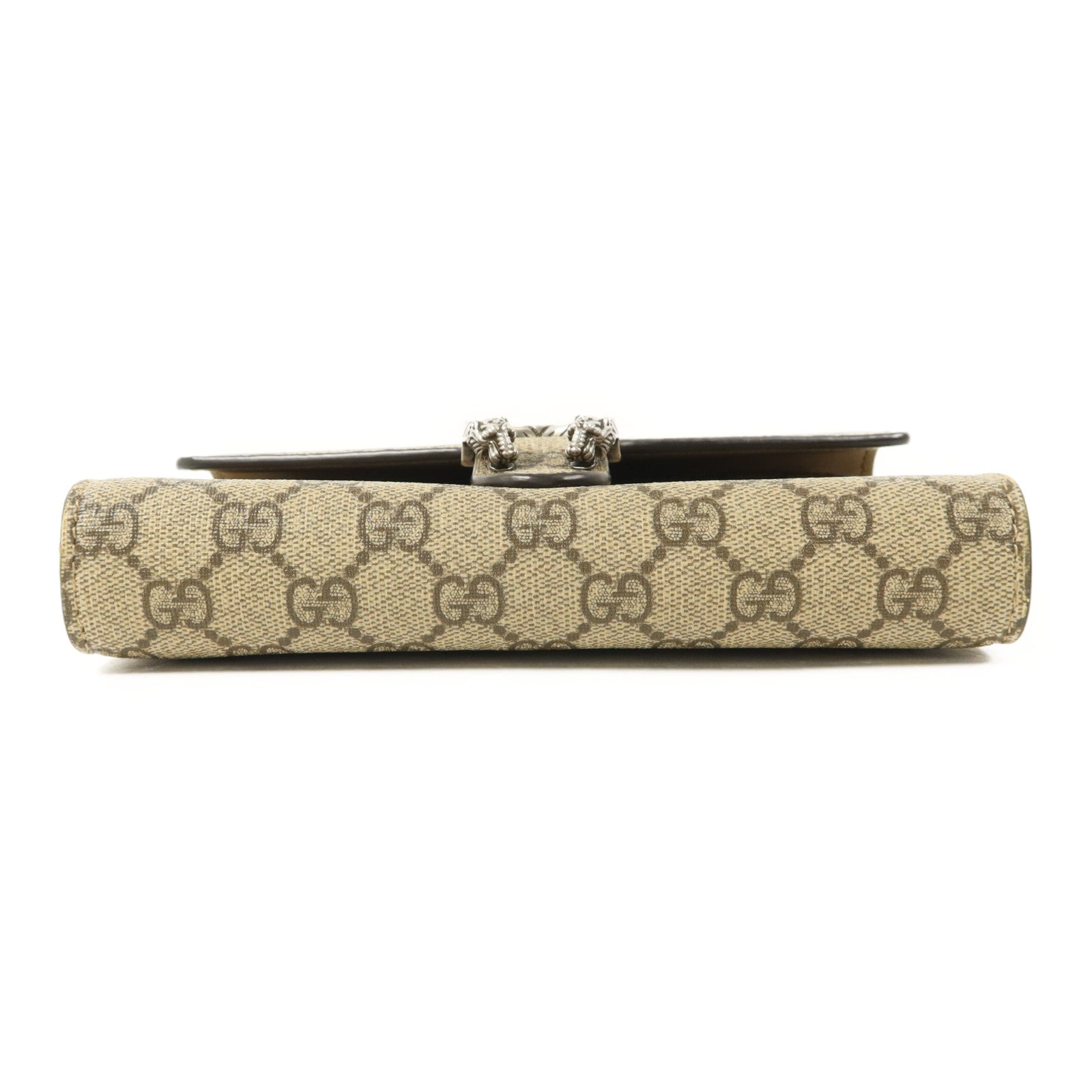 GUCCI 塗層帆布Dionysus GG銀扣鏈帶肩背袋