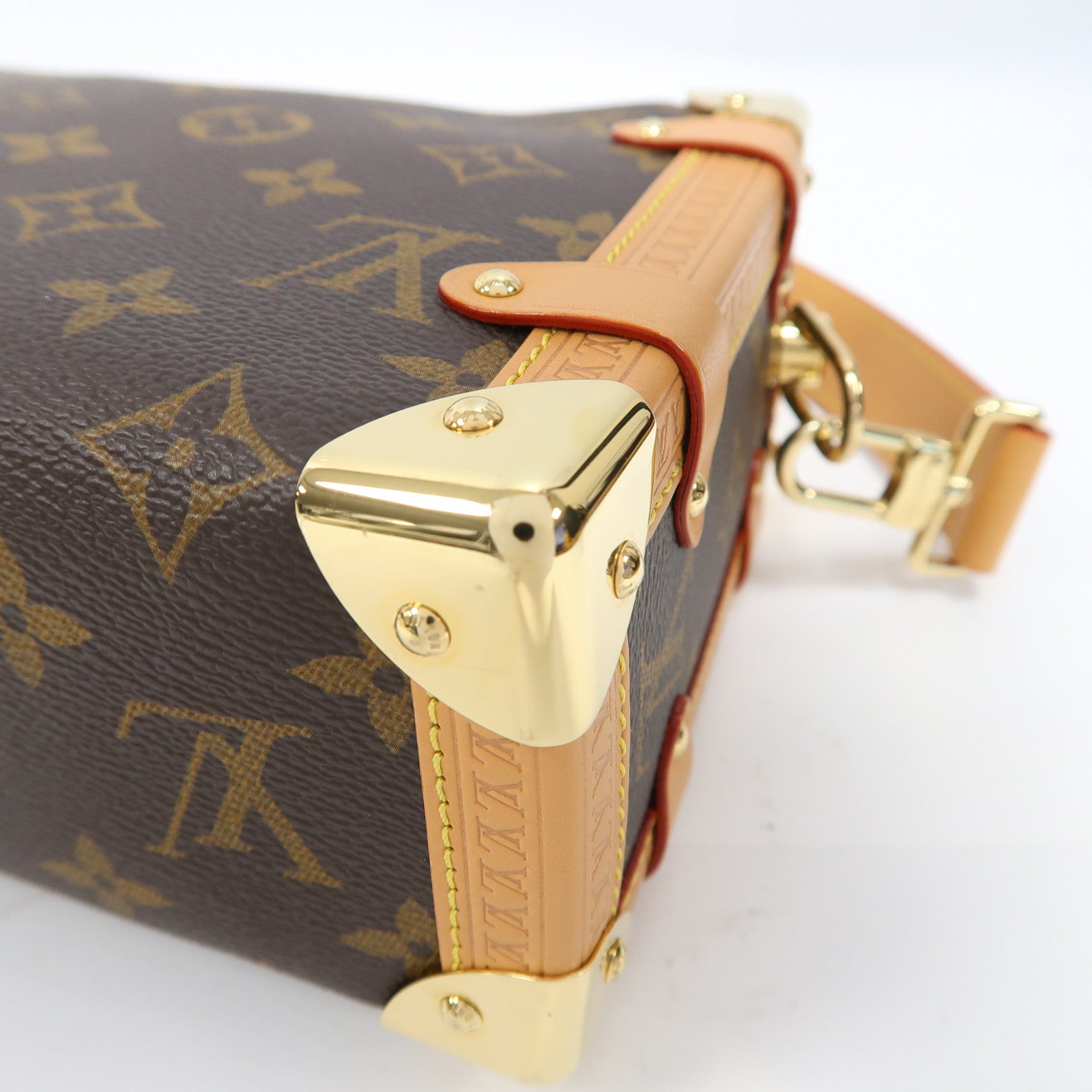 LOUIS VUITTON Monogram Side Trunk MM金扣手挽肩背兩用袋啡色