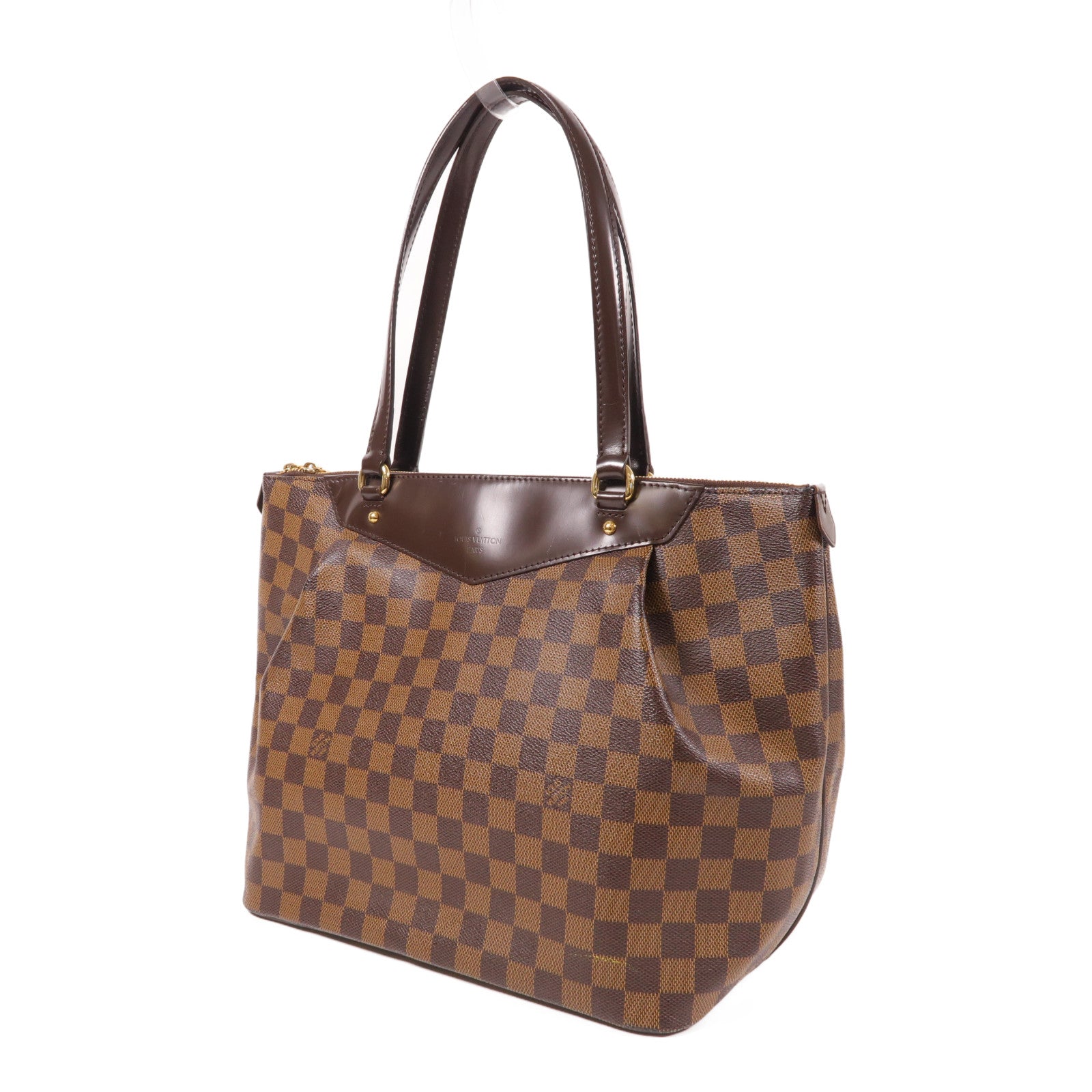LOUIS VUITTON Damier Westminster GM金扣肩背袋棕色