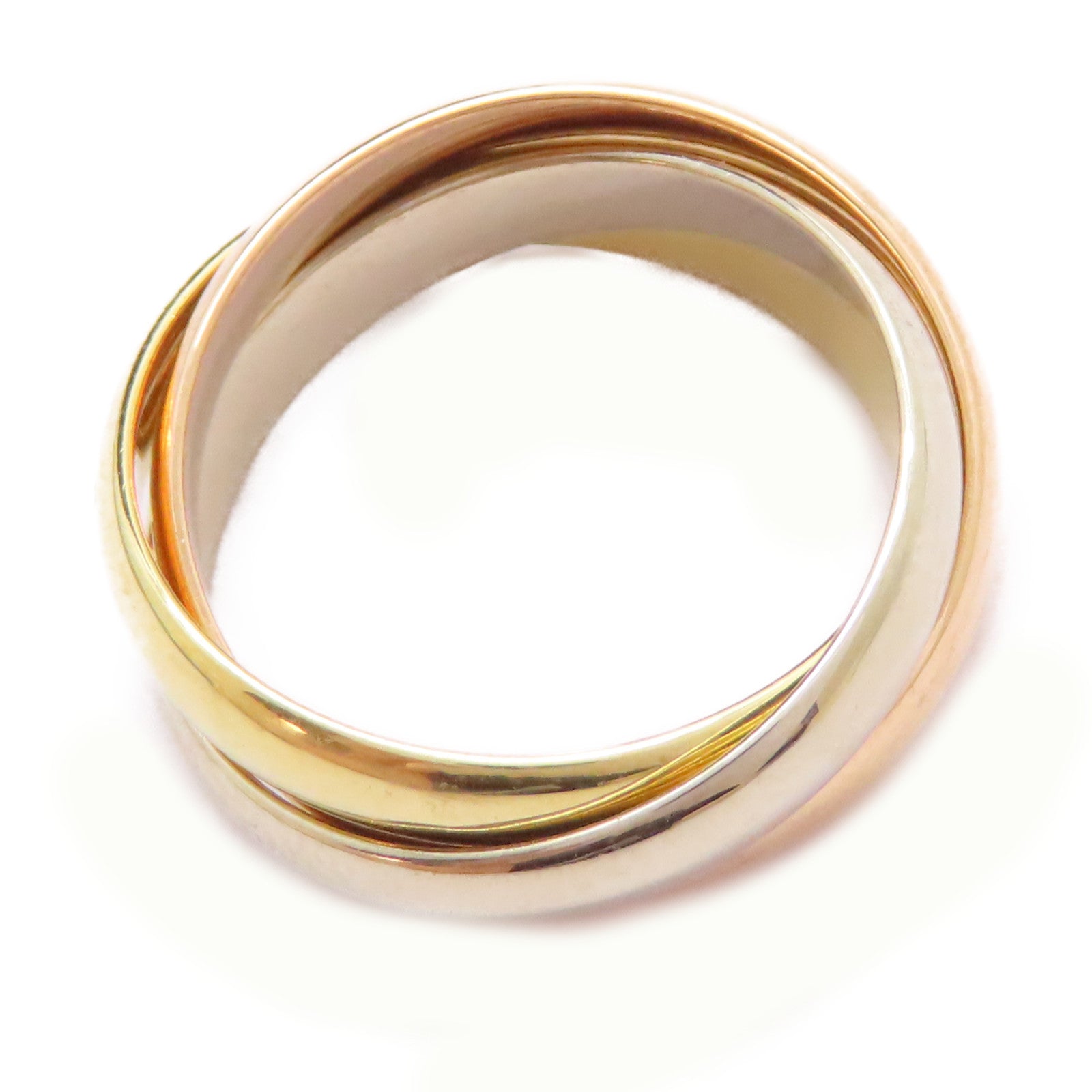 CARTIER 18K黃金/白金/玫瑰金Trinity Ring戒指US#5.75/Cartier#51