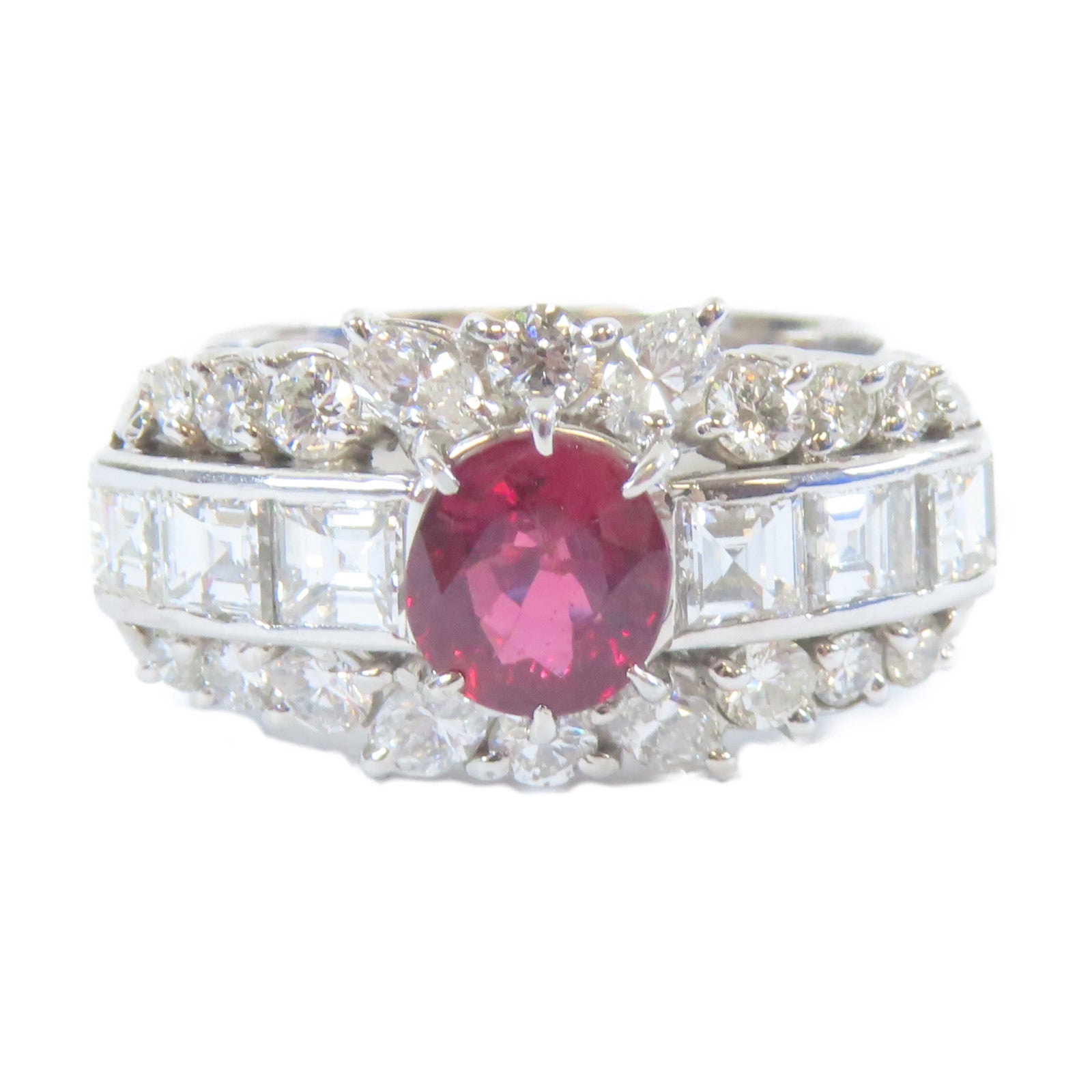 JEWELRY 【激減優惠】PT900白金Ruby Ring12.90g紅寶石戒指US#6.5