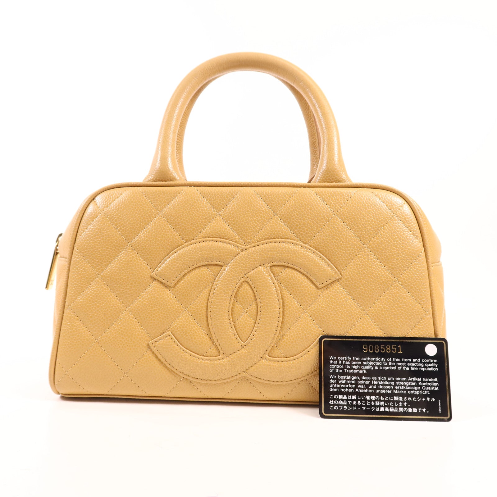 CHANEL 牛皮皮革Hand Bag金扣手挽袋