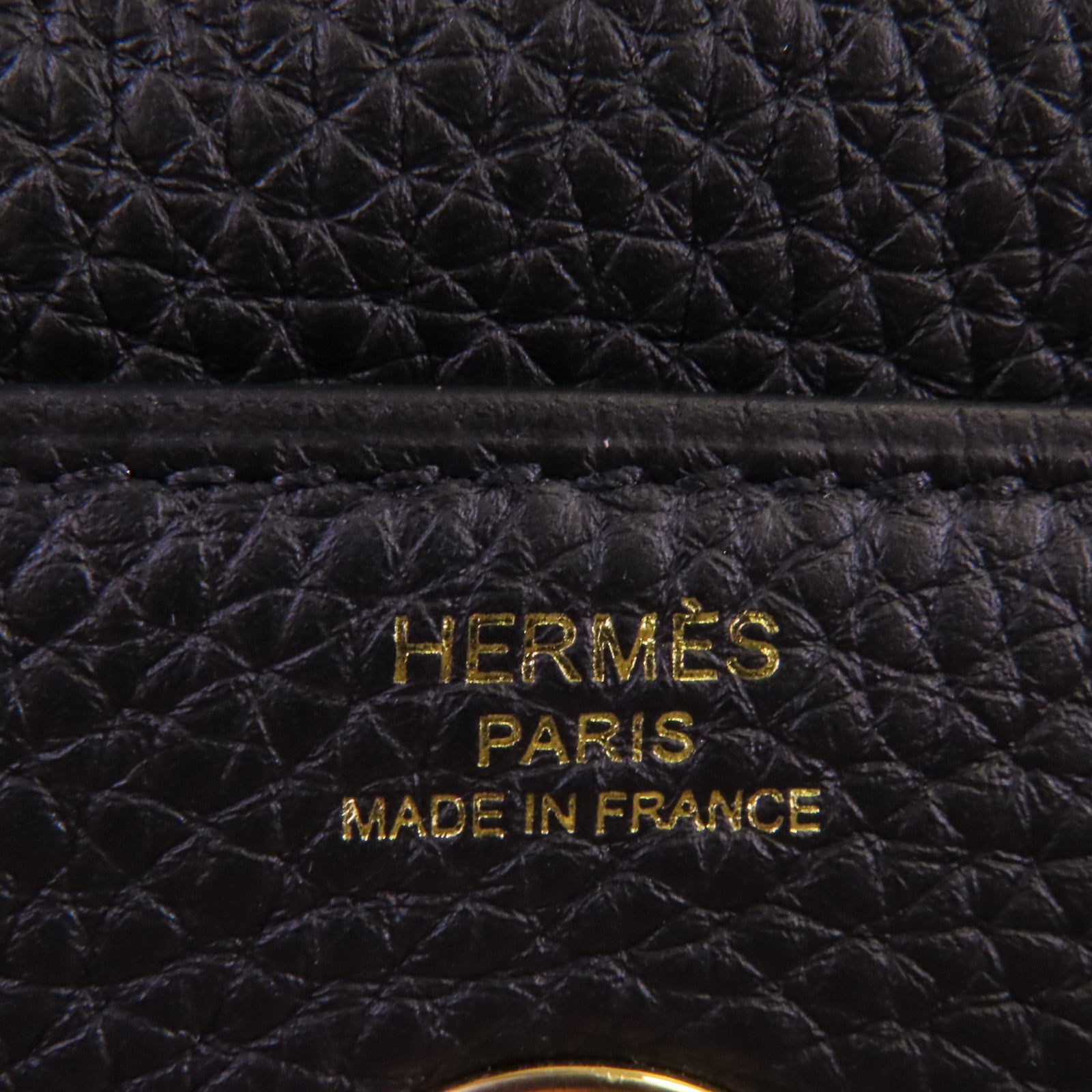 HERMES Clemence皮革Lindy 26金扣肩背袋