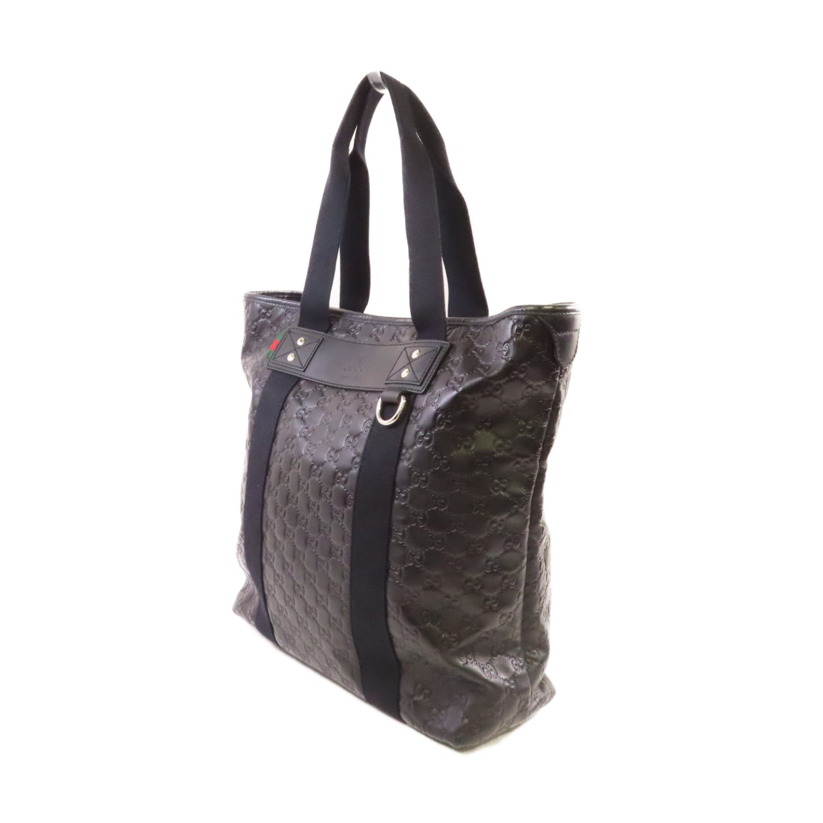 GUCCI 牛皮皮革Guccissima Tote Bag肩背袋黑色