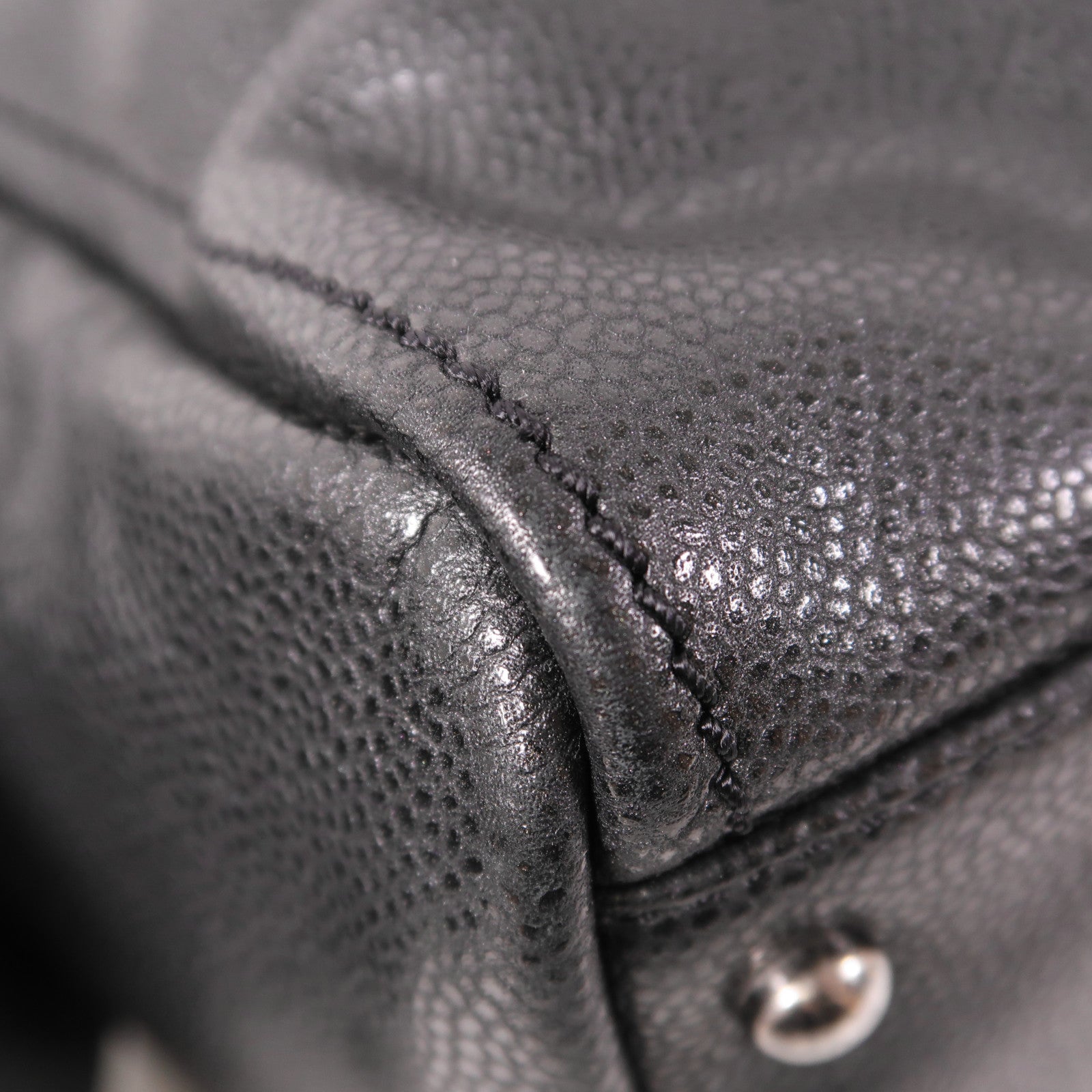CHANEL CC SHW Chain Shoulder Bag Calfskin Leather Black