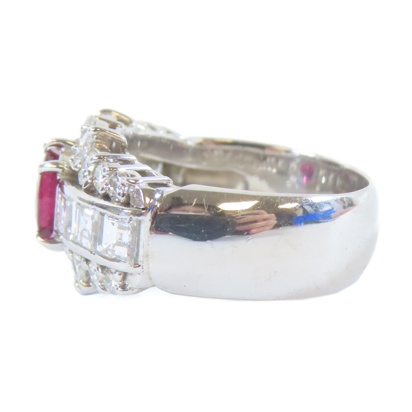 JEWELRY 【激減優惠】PT900白金Ruby Ring12.90g紅寶石戒指US#6.5
