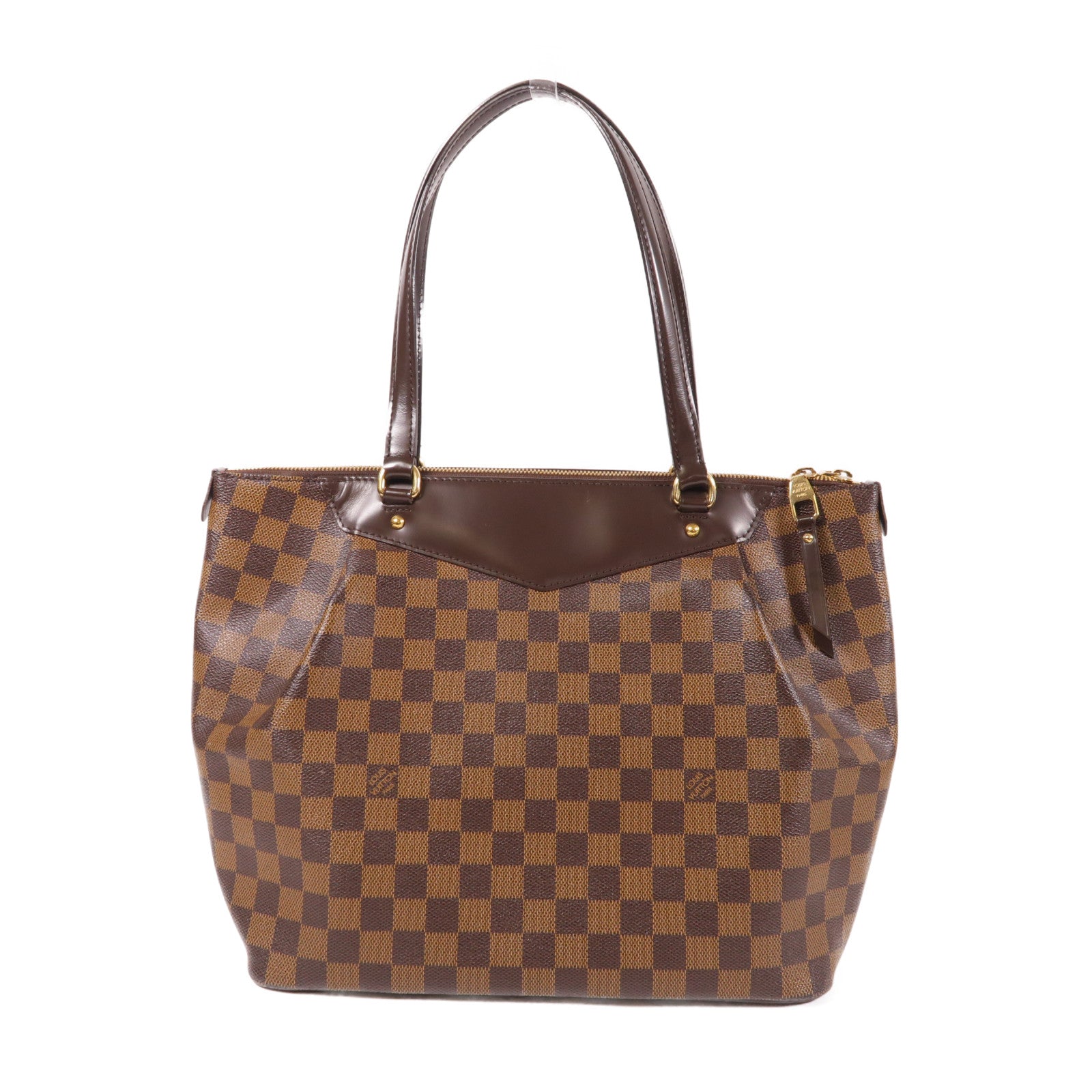 LOUIS VUITTON Damier Westminster GM金扣肩背袋棕色