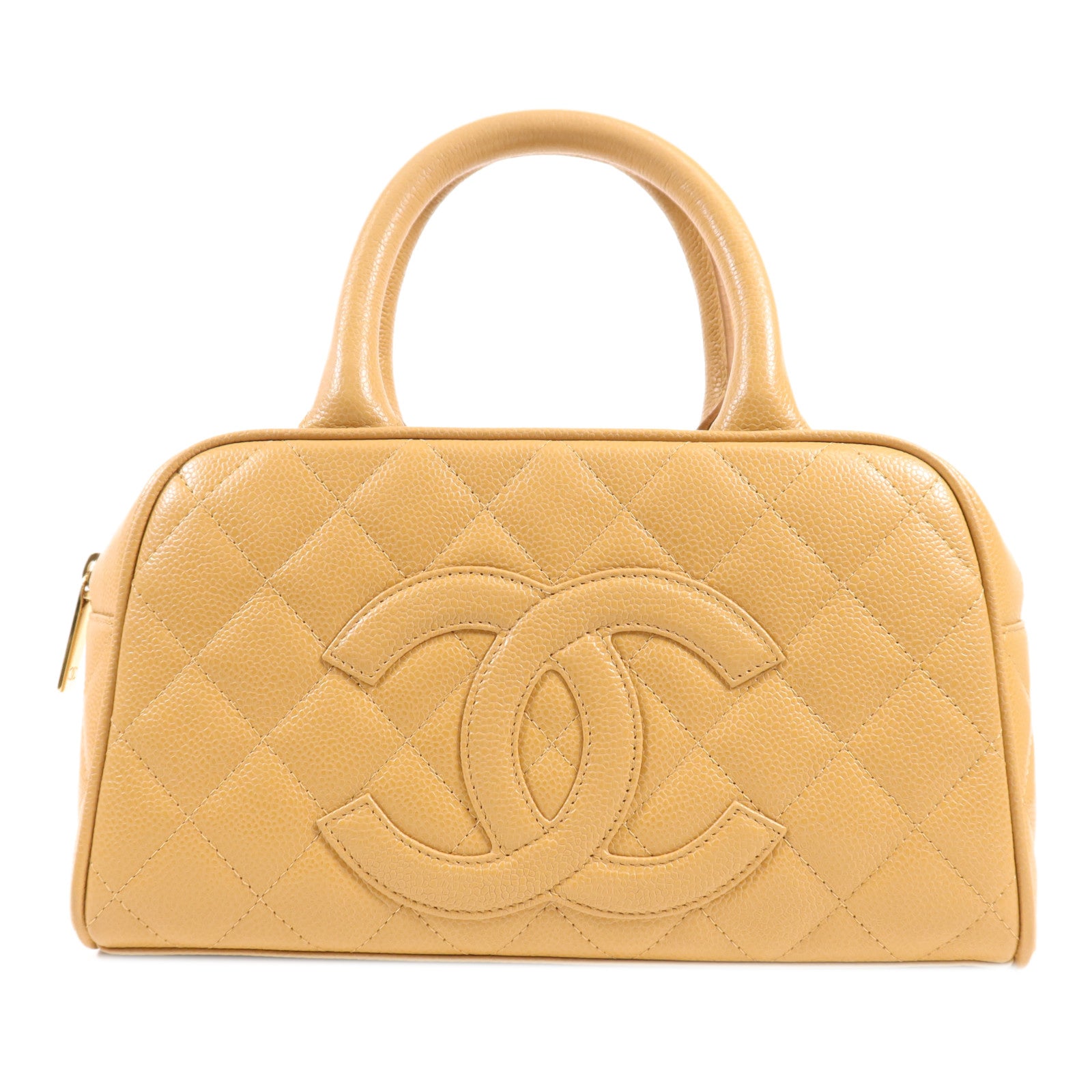 CHANEL 牛皮皮革Hand Bag金扣手挽袋