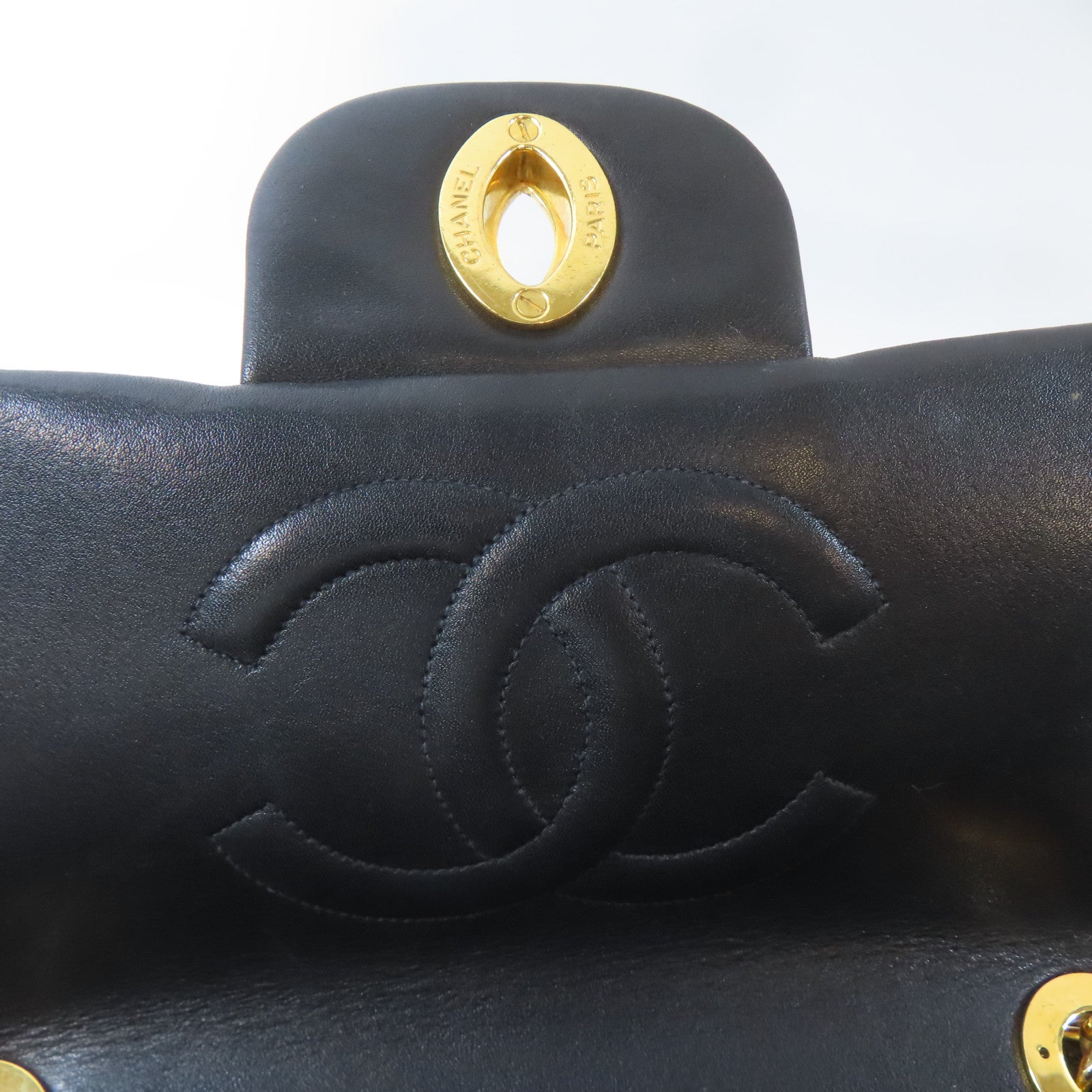 CHANEL 【激減優惠】菱格牛皮皮革Vintage Classic Flap Bag金扣鏈帶肩背袋黑色