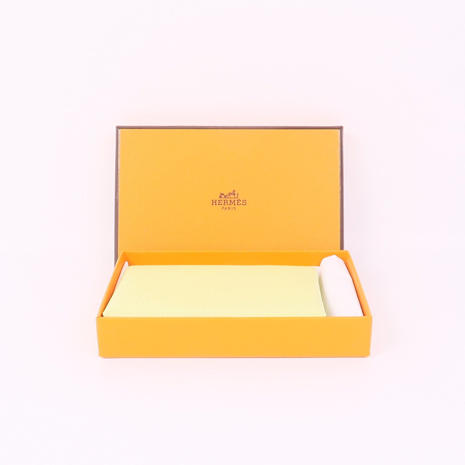 HERMES Chevre皮革Calvi Duo銀扣卡片套