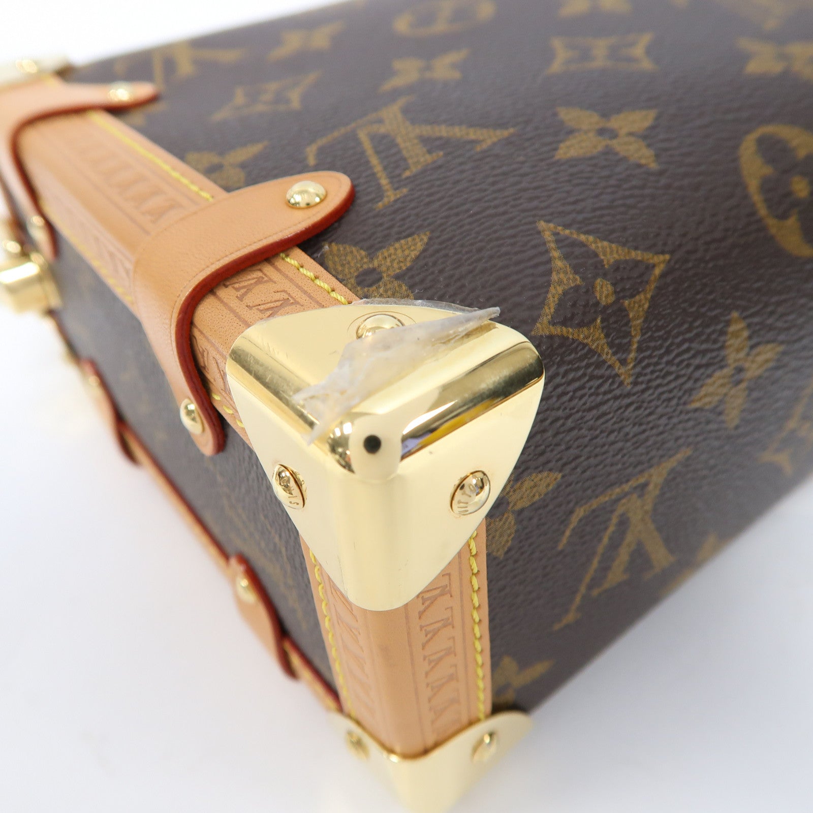 LOUIS VUITTON Monogram Side Trunk MM金扣手挽肩背兩用袋啡色