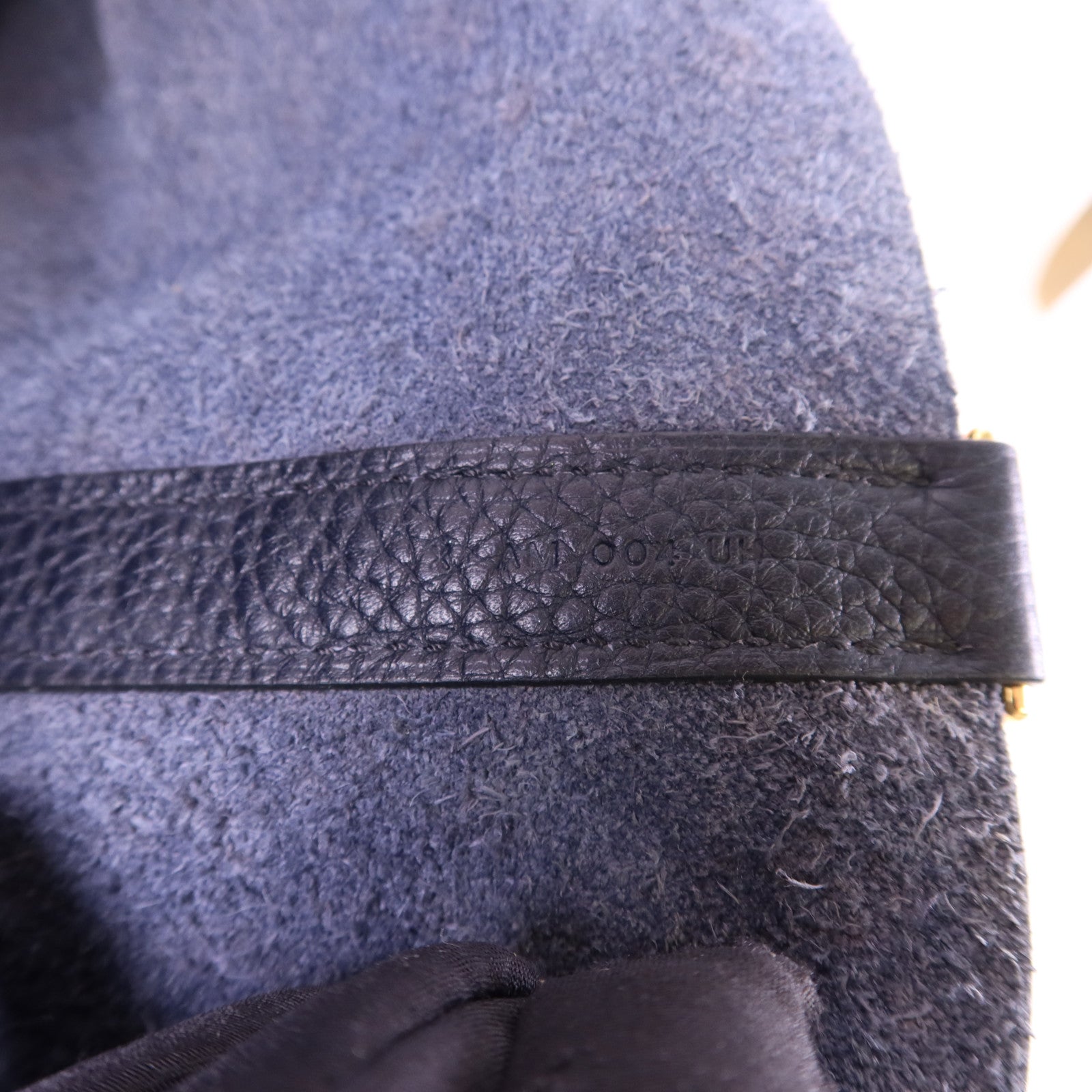 HERMES Clemence皮革Picotin GM金扣手挽袋Bleu Indigo/Orange