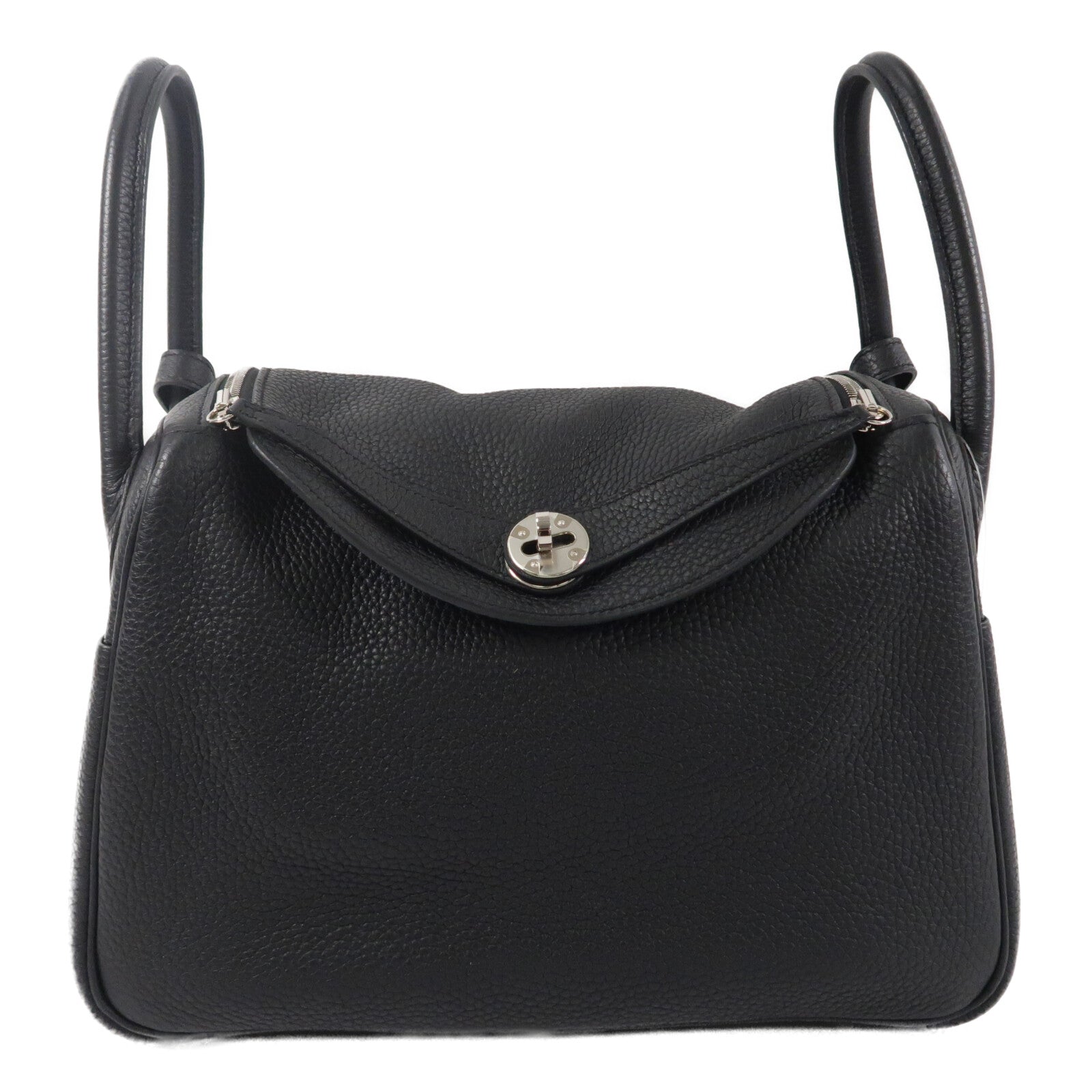 HERMES Clemence皮革Lindy 30手挽肩背兩用袋Noir